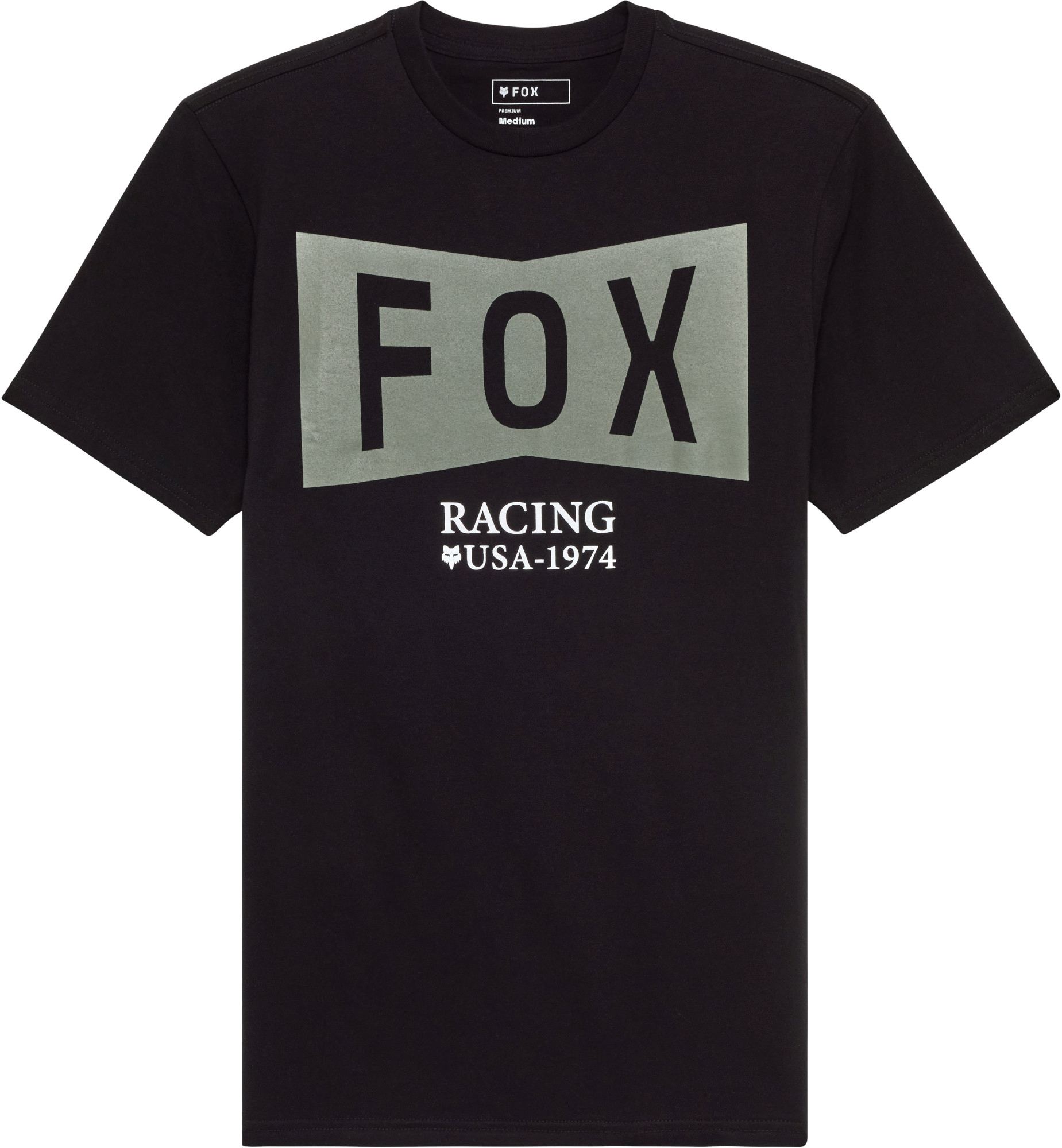 FOX Typeface Premium T-Shirt black/green/white M Figure 1