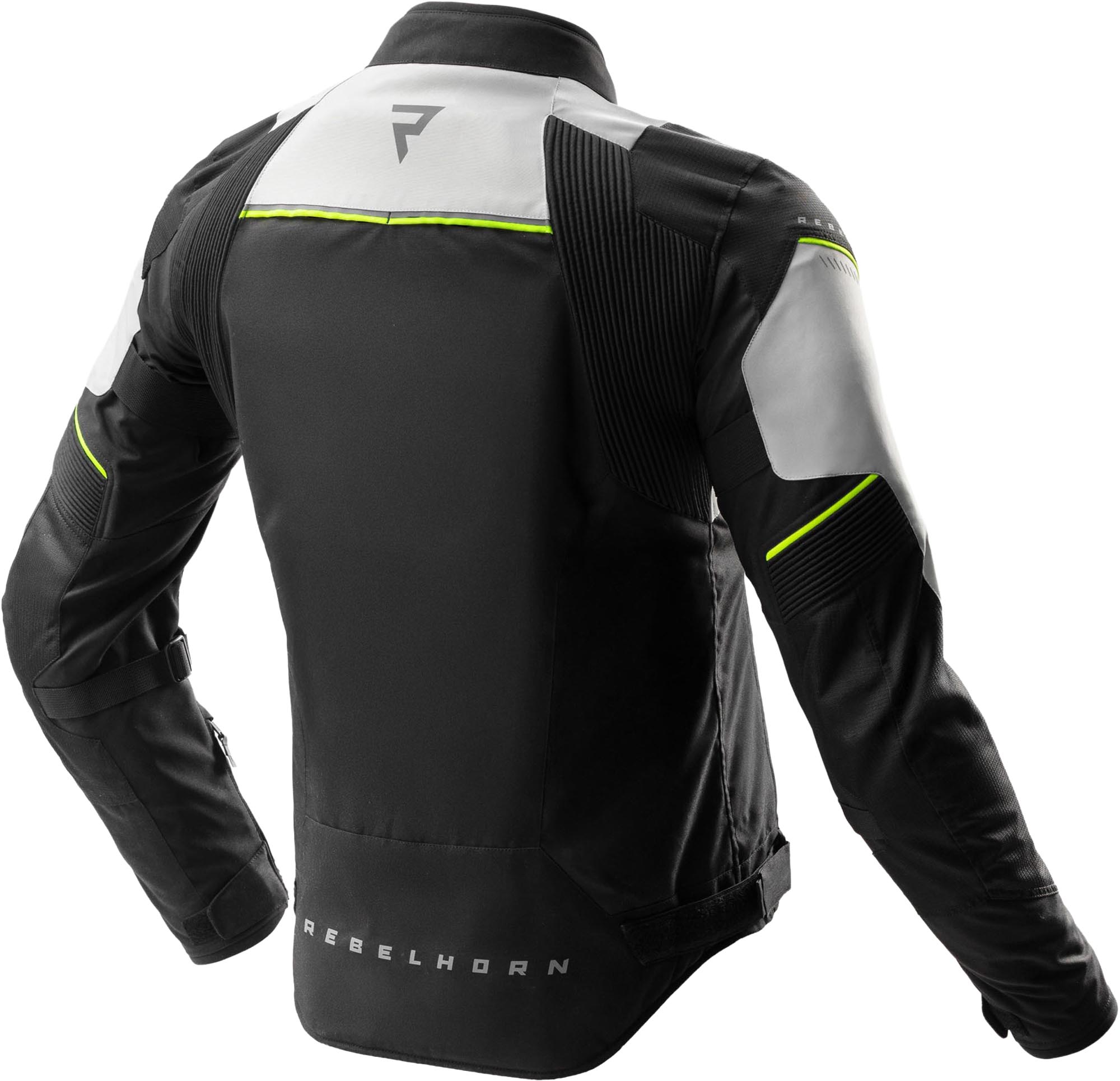 Rebelhorn Swift waterproof Motorcycle Textile Jacket light grey/yellow M Figure 2