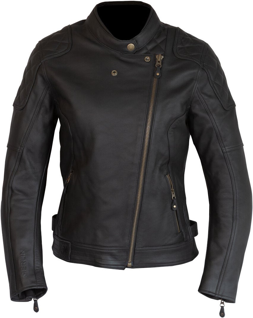 Merlin Bristol D3O Cafe Ladies Motorcycle Leather Jacket-image-316608334