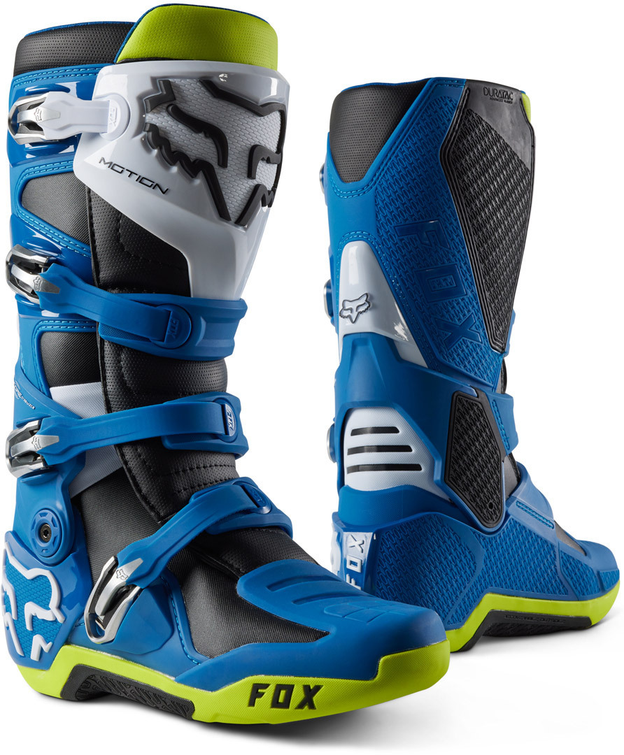 FOX Motion Stivali Motocross blu/giallo 8 Figura 1