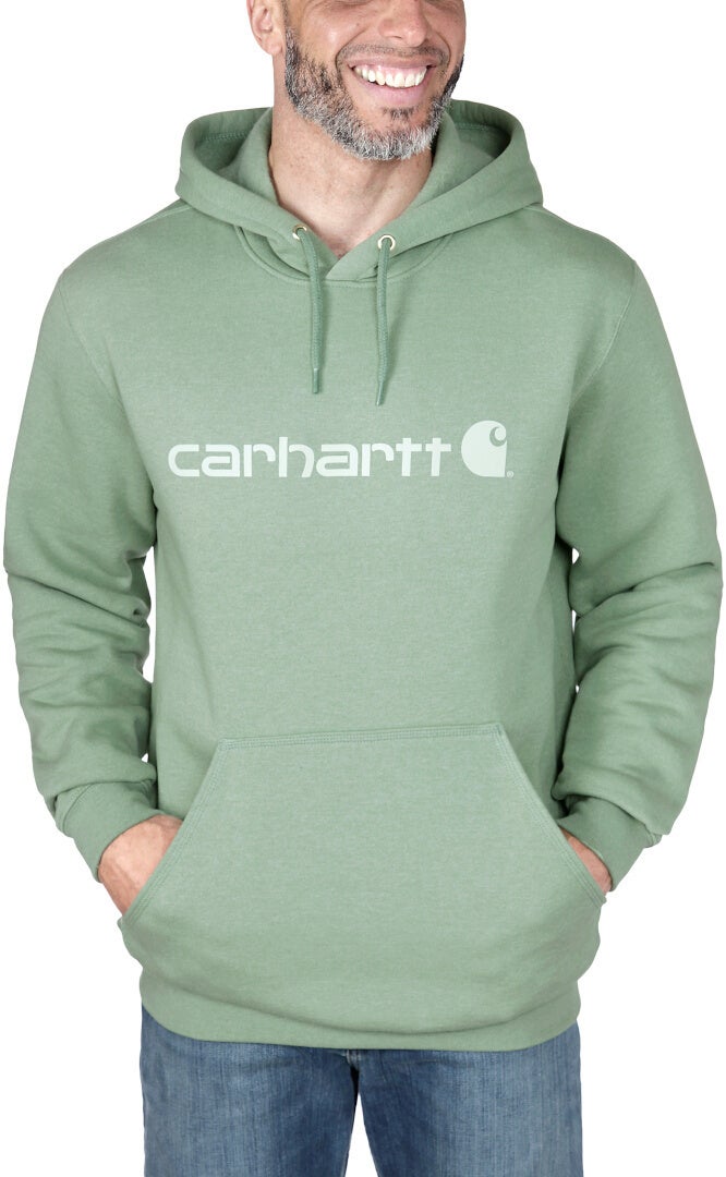 Carhartt Signature Logo Midweight Capuche Vert clair/blanc XL Figure 2