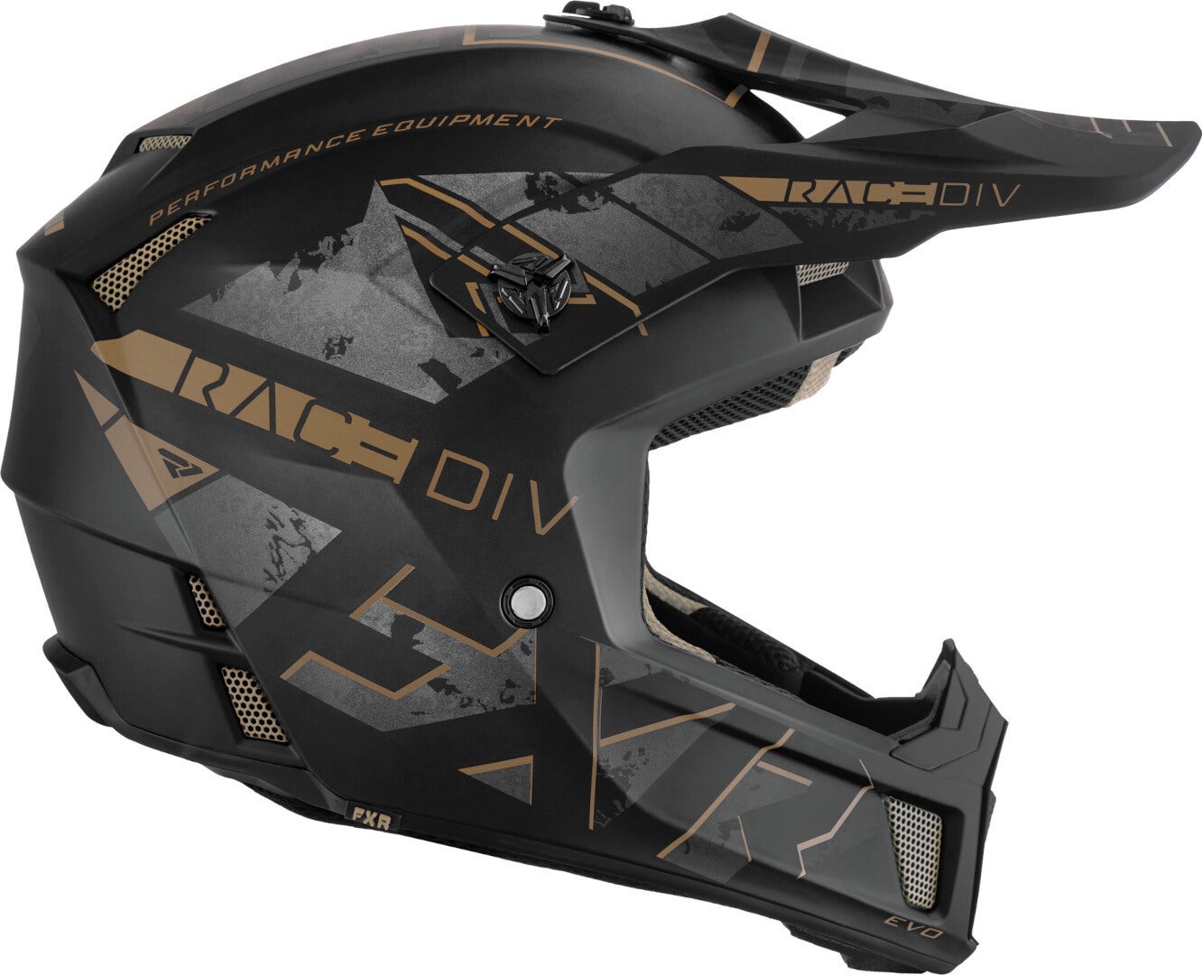 FXR Clutch Stealth Motocross hjelm sort mat/guld S (55/56) Figur 3