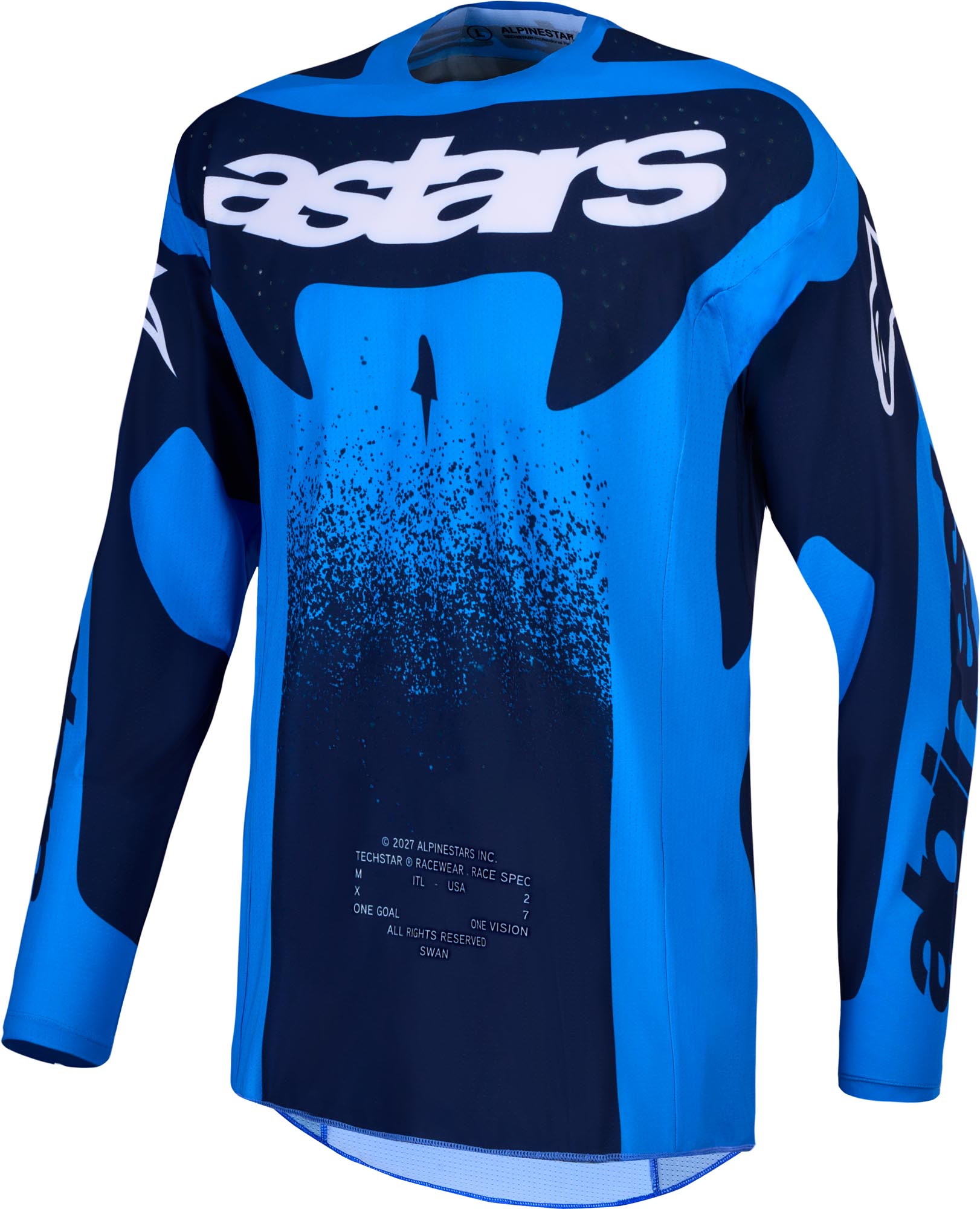 Alpinestars Techstar Swan Мотокрос фланелка синьо/тъмносиньо S Фигура 1