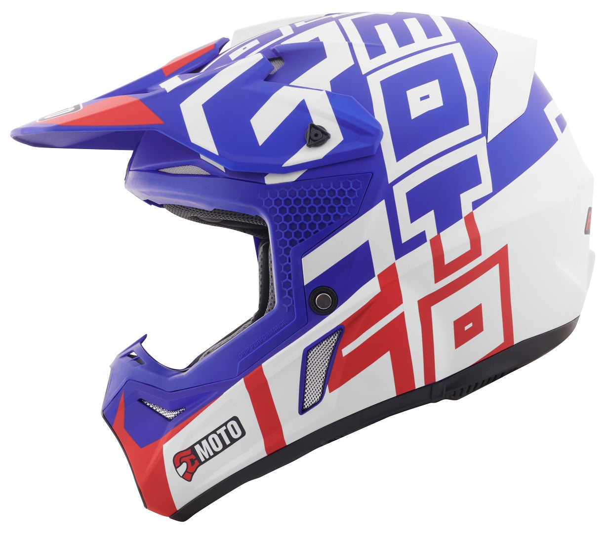FC-Moto Merkur Flex Casco Motocross blu/rosso/bianco S Figura 3