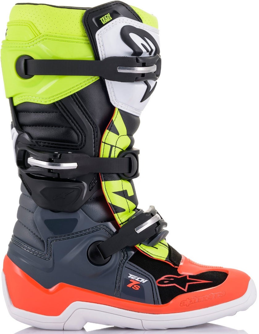 Alpinestars Tech 7S Jugend Motocross Stiefel grau/gelb/rot 40,5 Abbildung 5