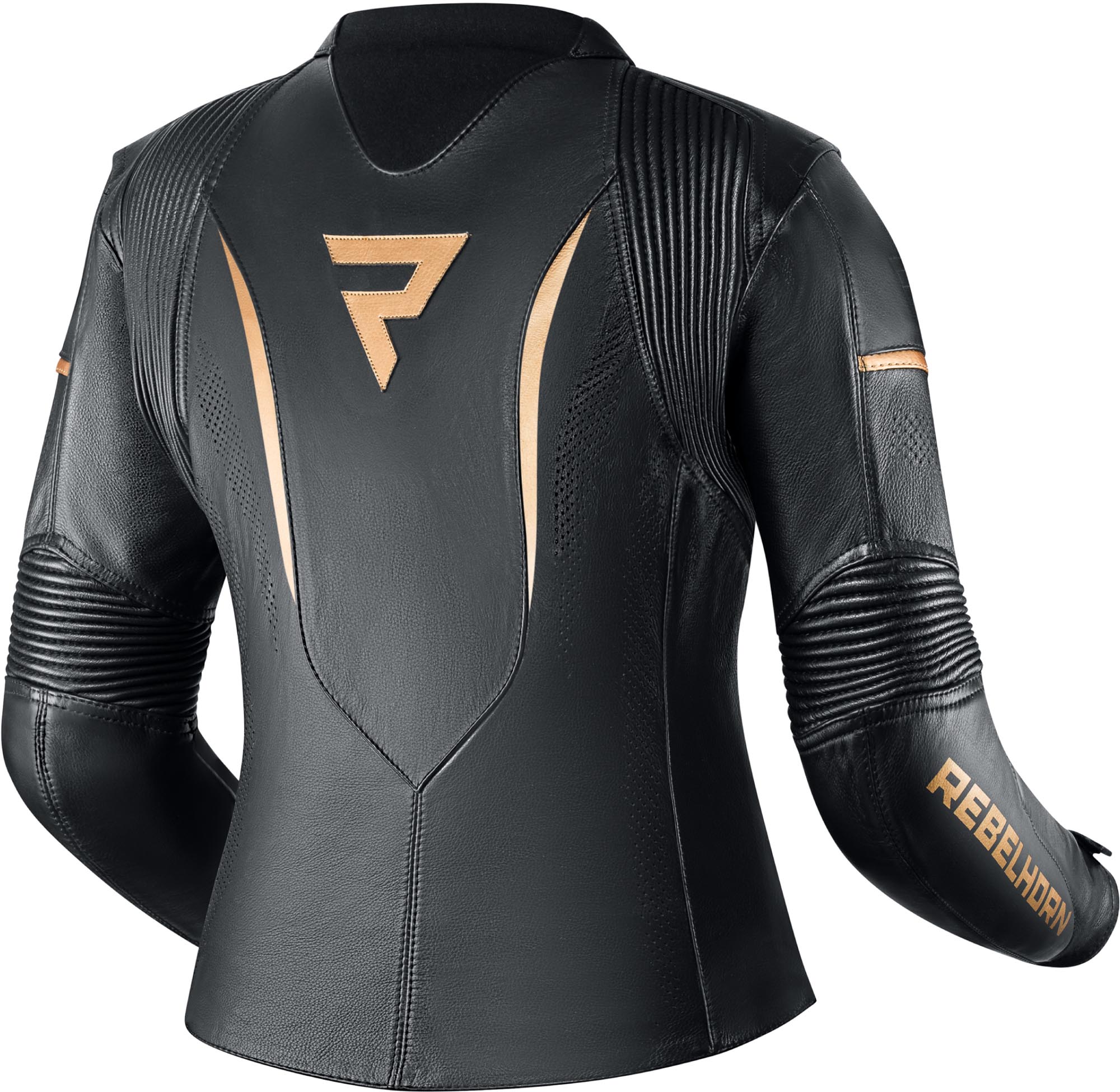 Rebelhorn Rebel Damen Motorrad Lederjacke schwarz/gold 46 Abbildung 2