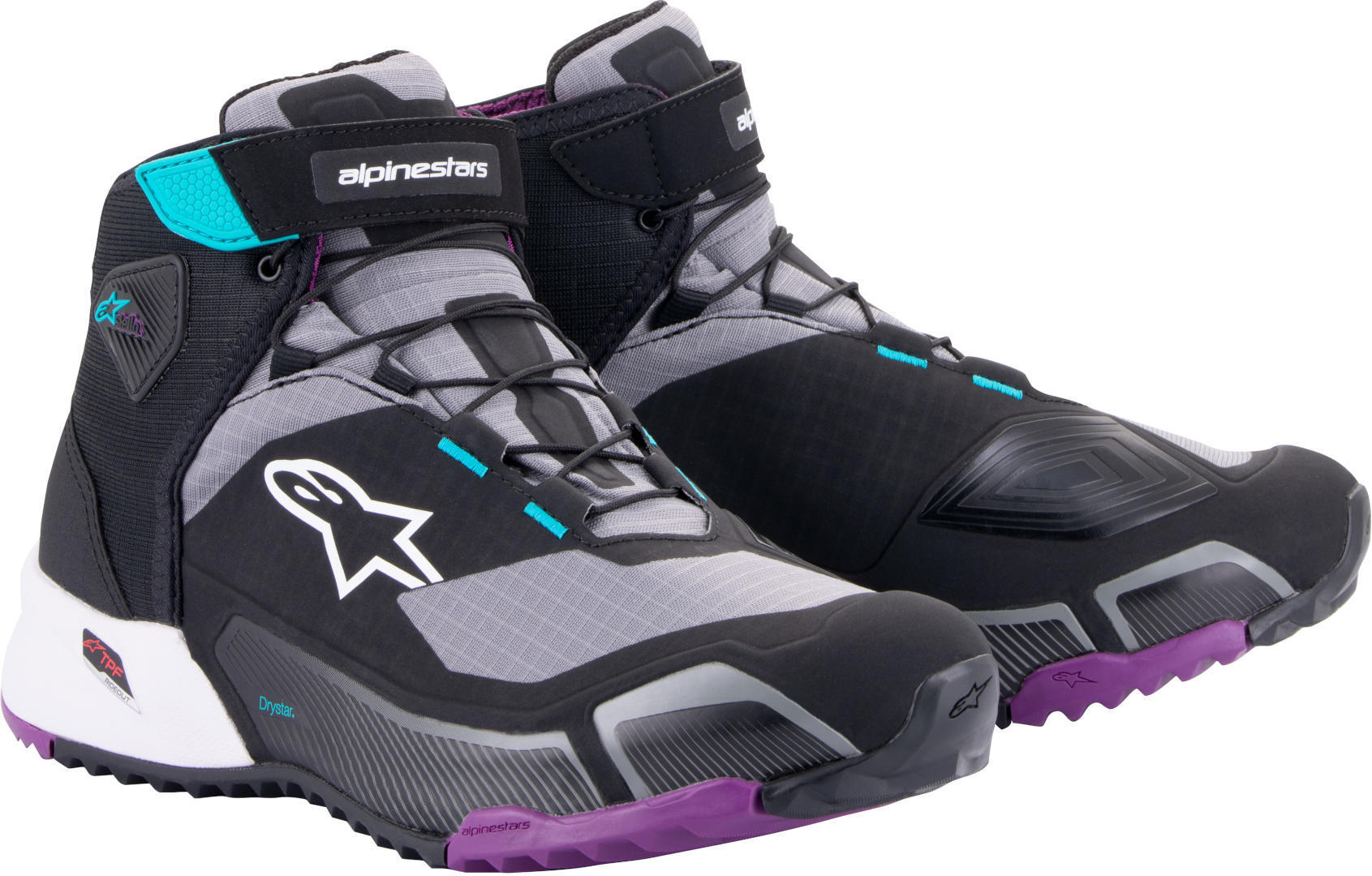 Alpinestars Stella CR-X Drystar Ženski motoristični čevlji črna/siva/vijolična 10,5 (43) Slika 1