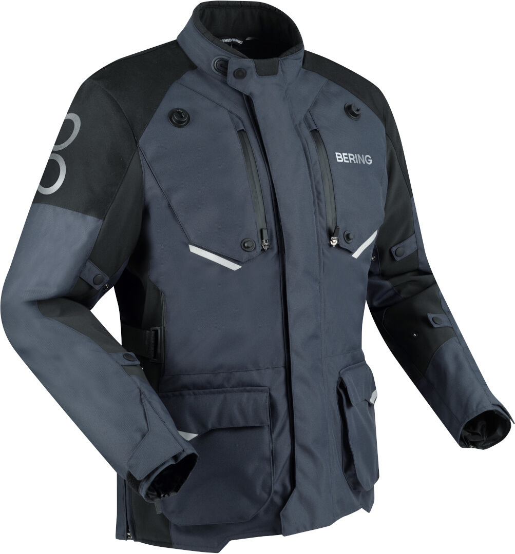 Bering Calgary wasserdichte Motorrad Textiljacke schwarz/grau XL Abbildung 1