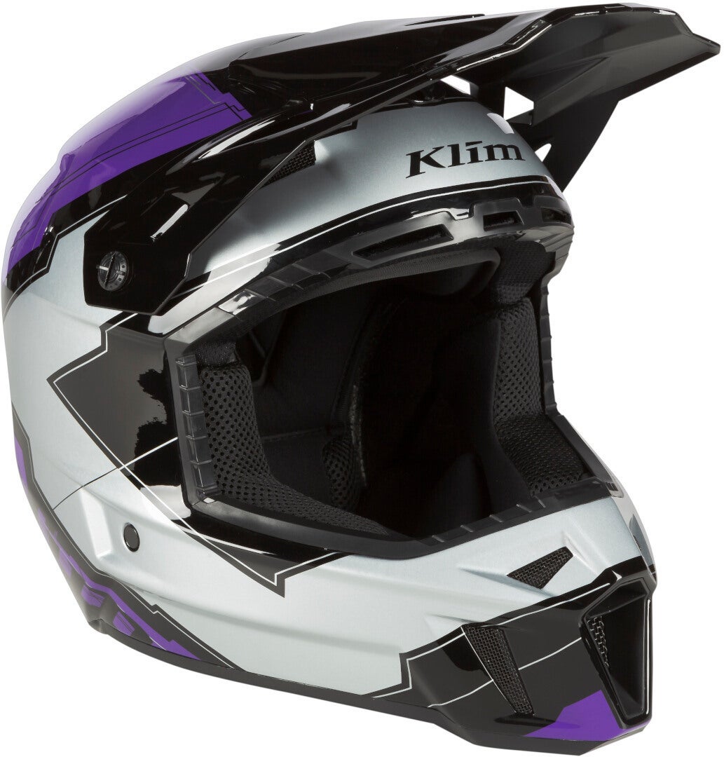 Klim F3 Verge Casco Motocross nero/viola/argento M (56/57) Figura 1