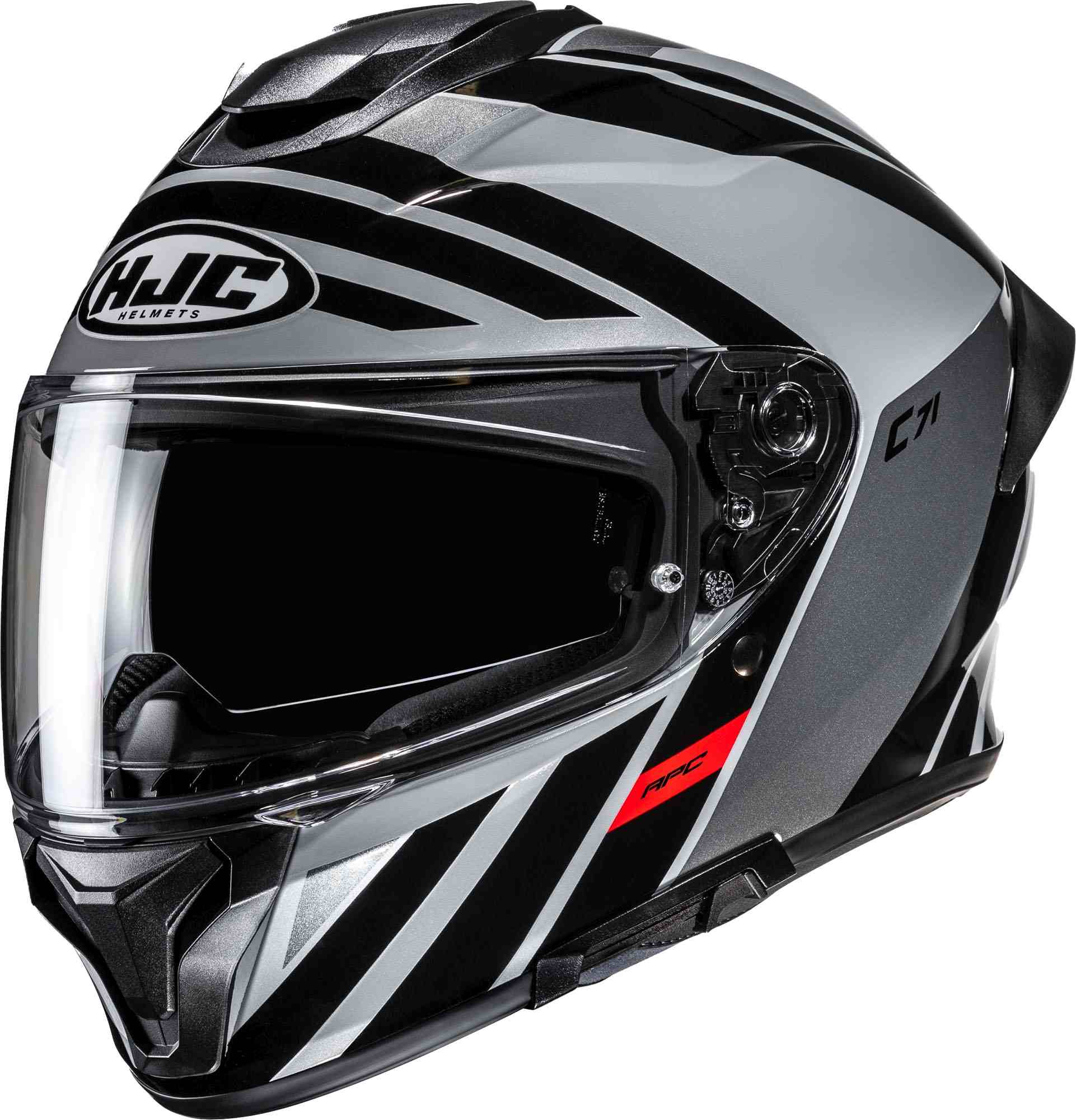 HJC C71 Faber Helm zwart/grijs/rood S (55/56) Figuur 1