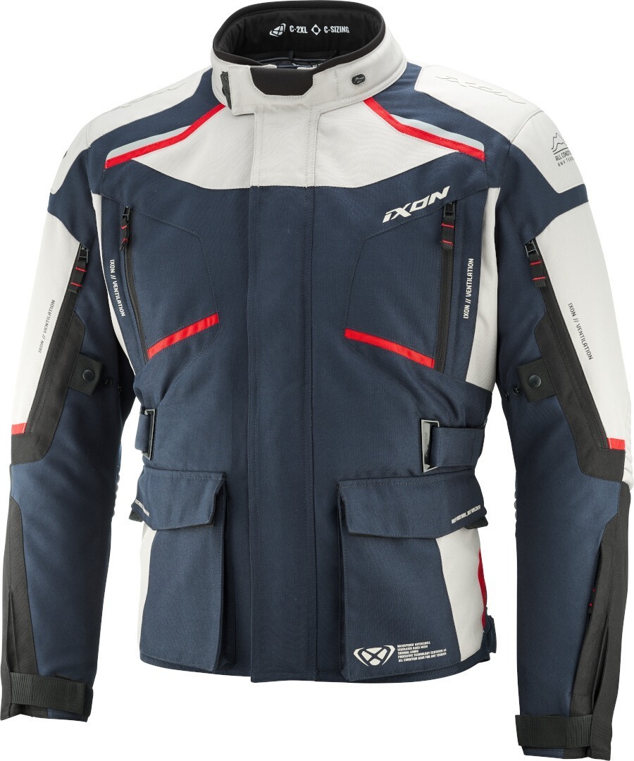 Ixon Midgard C waterproof Motorcycle Textile Jacket grey/blue C-3XL Figure 1