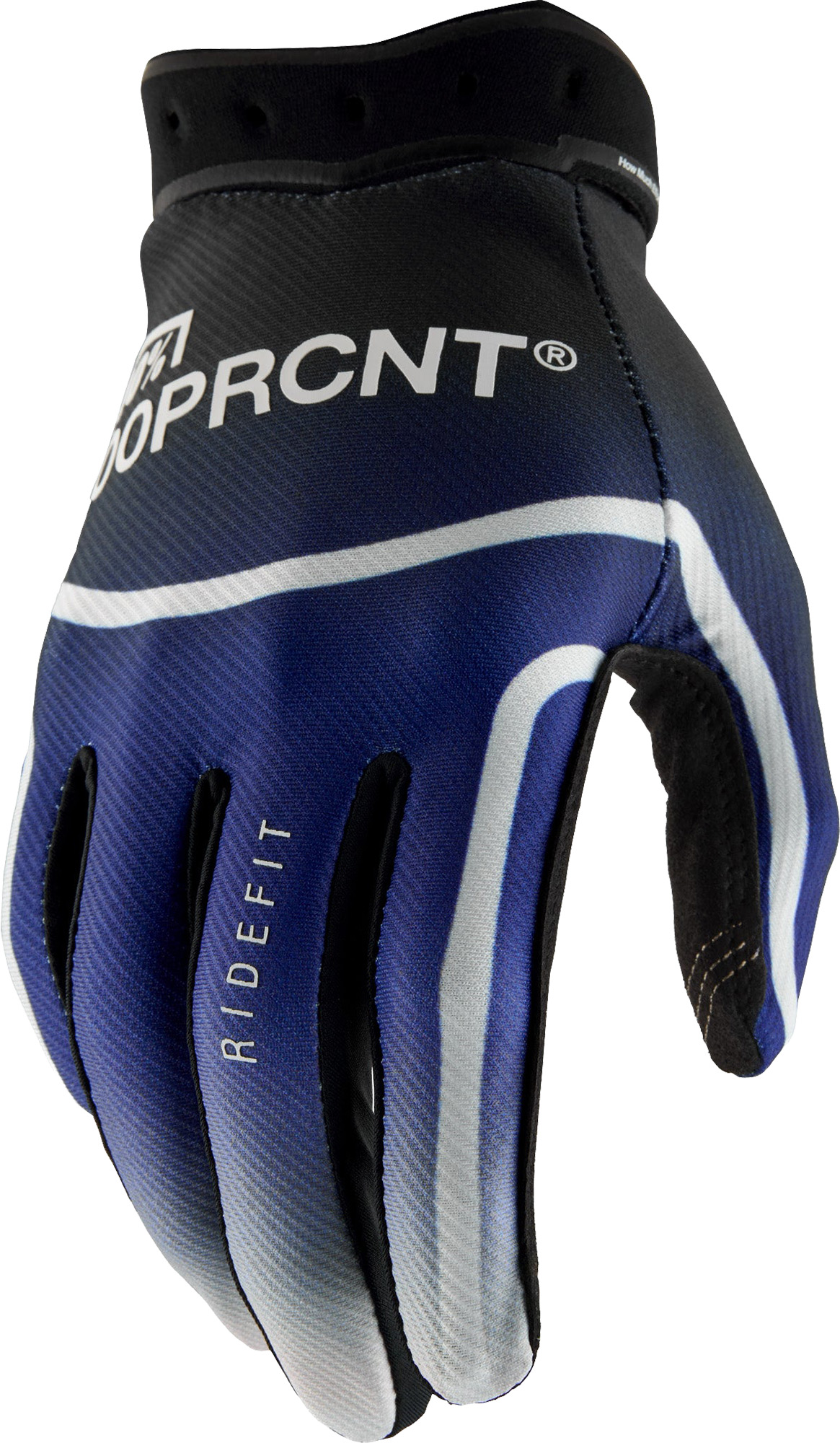 100% Ridefit Bicycle Gloves blue/white XL Figure 1