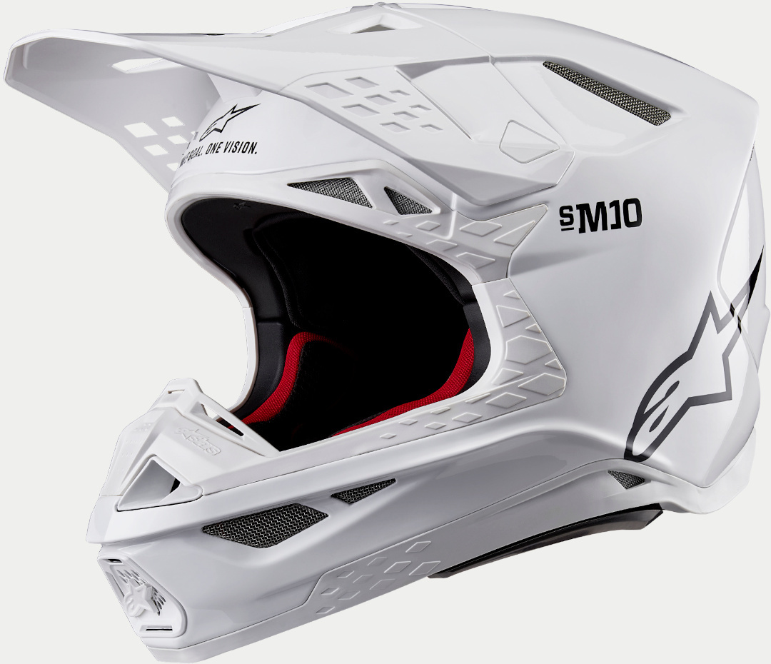 Alpinestars Supertech S-M10 Solid 2024 Motocross Helm weiß L (59/60) Abbildung 1