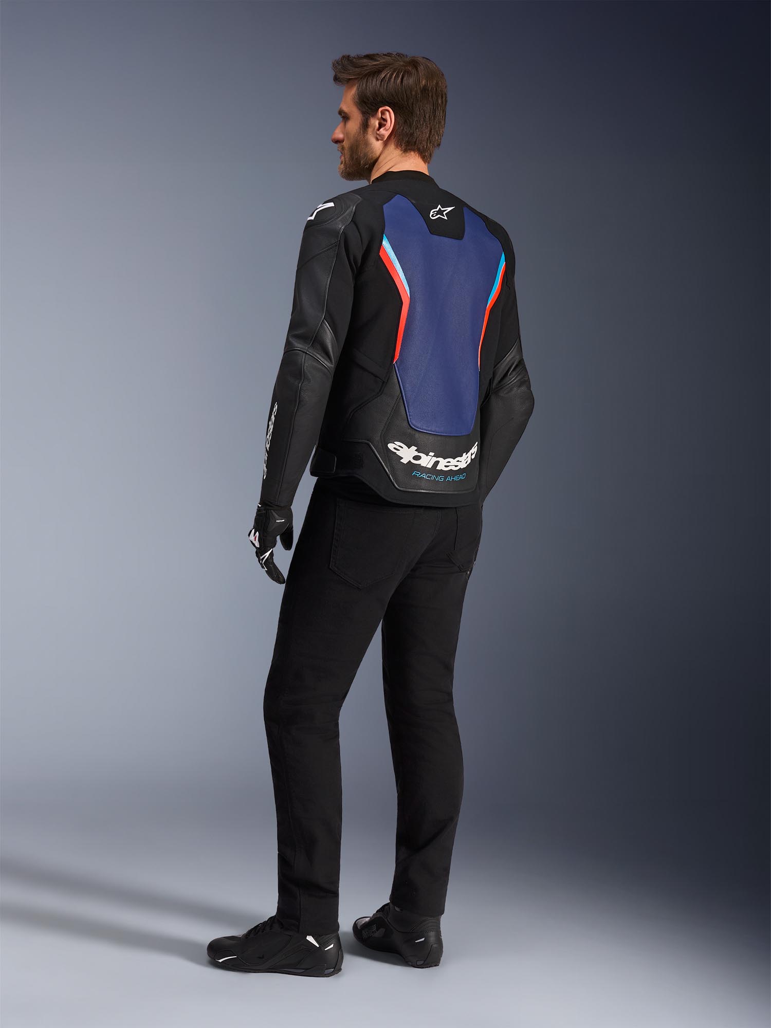 Alpinestars GP Force V2 Motorcycle Leather Jacket black/blue/red 52 Figure 5