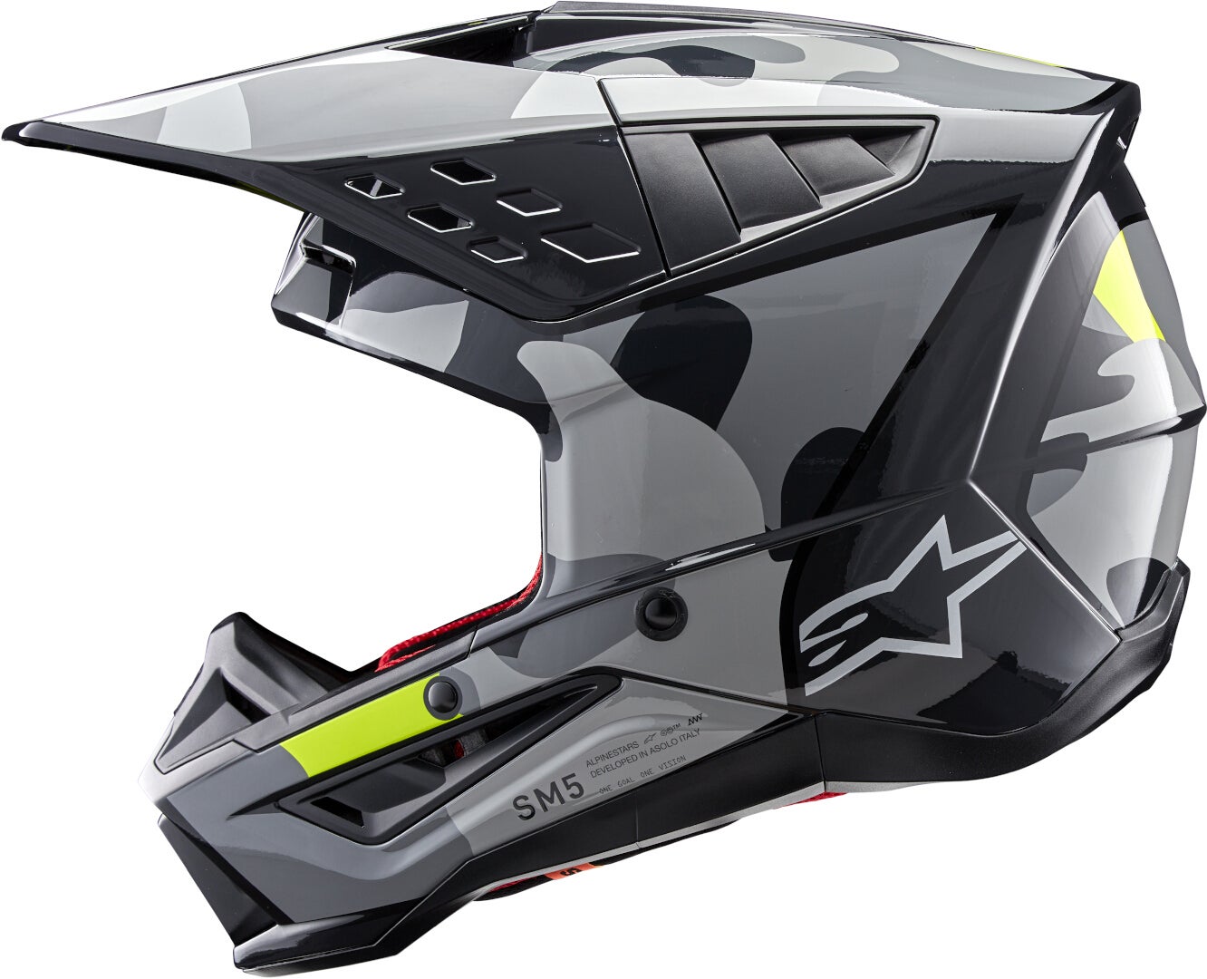 Alpinestars S-M5 Rover 2 2024 Motocross Helm schwarz/grau/gelb XL (61/62) Abbildung 4