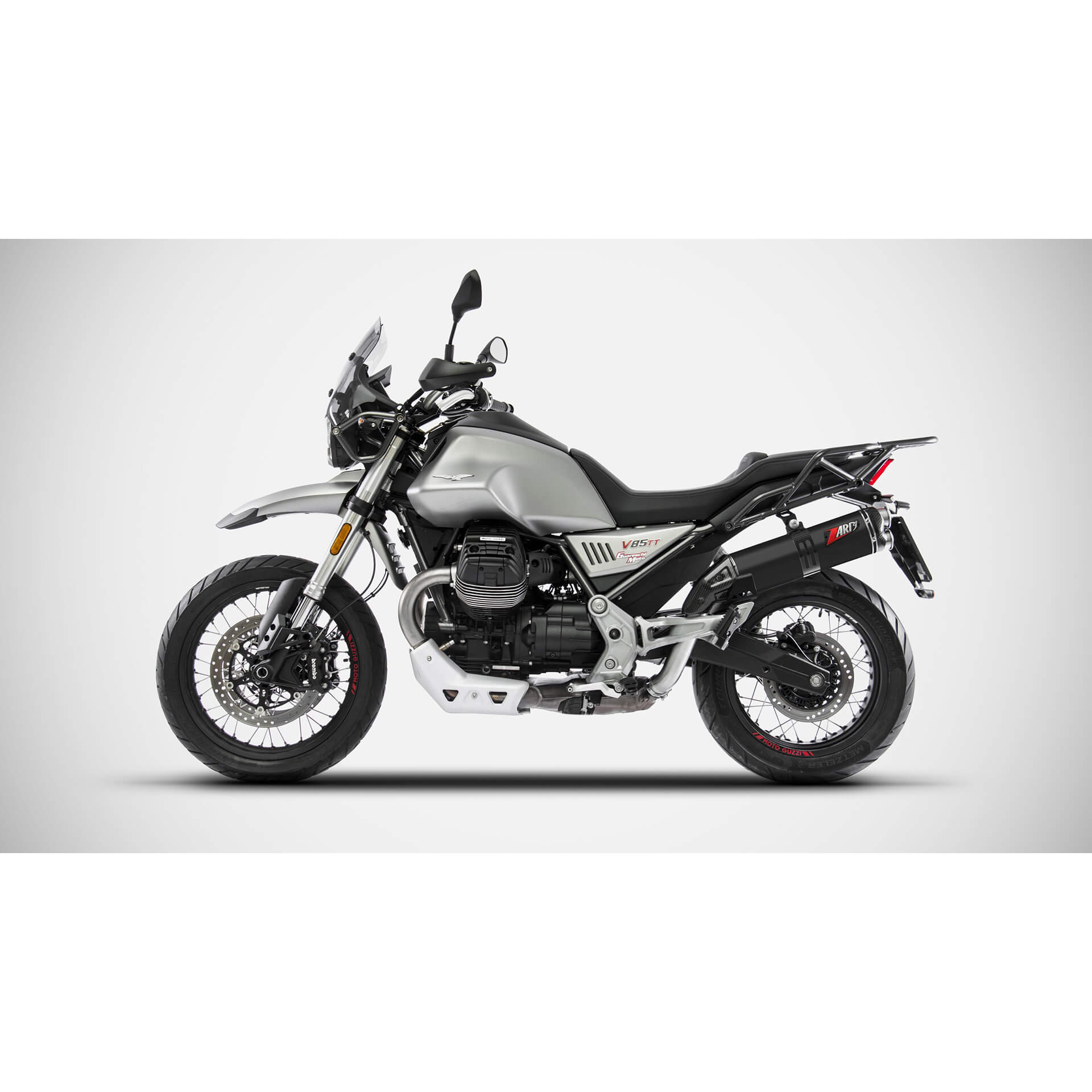 ZARD 2-1 Deslize no silenciador traseiro Moto Guzzi V85 TT, 2019-, deslize em 2-1, E-gepr. Artigo principal Figura 1