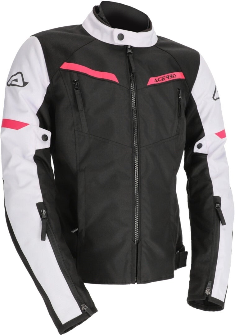 Acerbis X-Street Ladies Motorcycle Textile Jacket black/white/pink S Figure 1