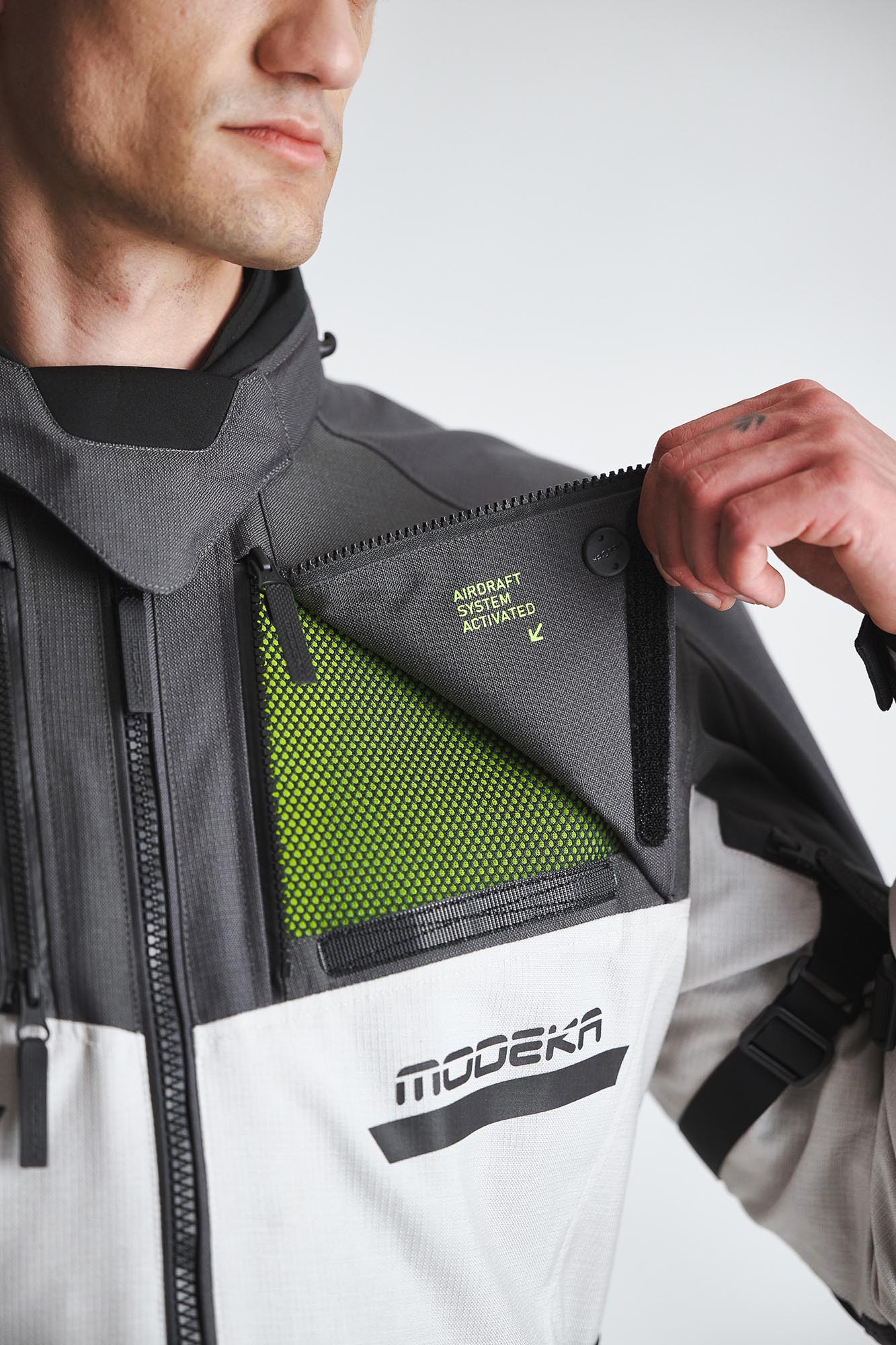 Modeka Atlaz Motorrad Textiljacke hellgrau/schwarz M Abbildung 5