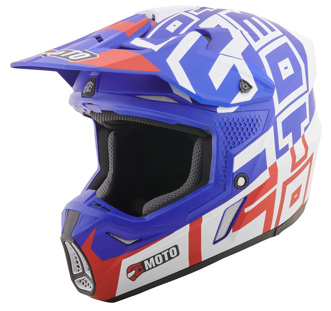 FC-Moto Merkur Flex Casco Motocross blu/rosso/bianco S Figura 1