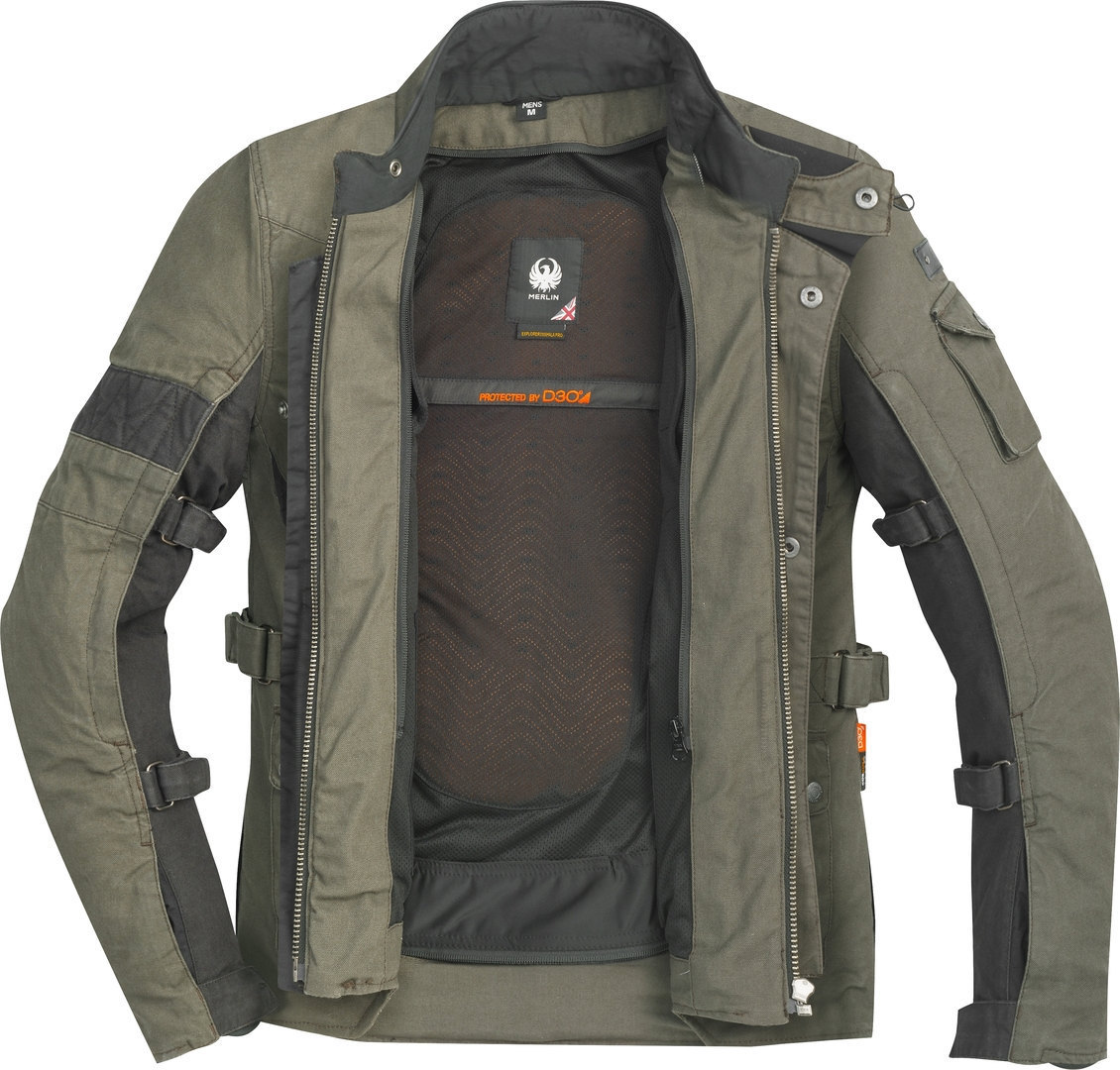 Merlin Mahala Pro D3O Explorer Veste textile de moto Vert olive/noir L Figure 2
