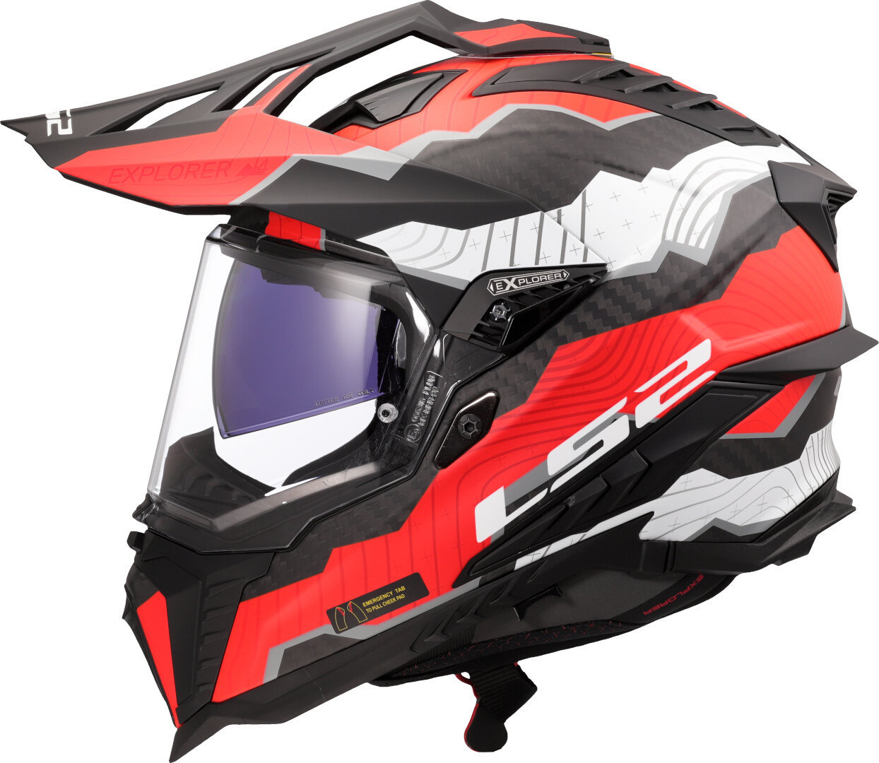 LS2 MX701 Explorer Carbon Trick Casco da motocross bianco/rosso M (57/58) Figura 2