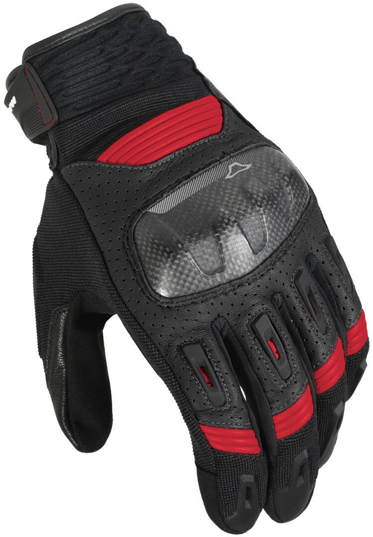 Macna Rime perforerede motorcykelhandsker sort/rød L Figur 1