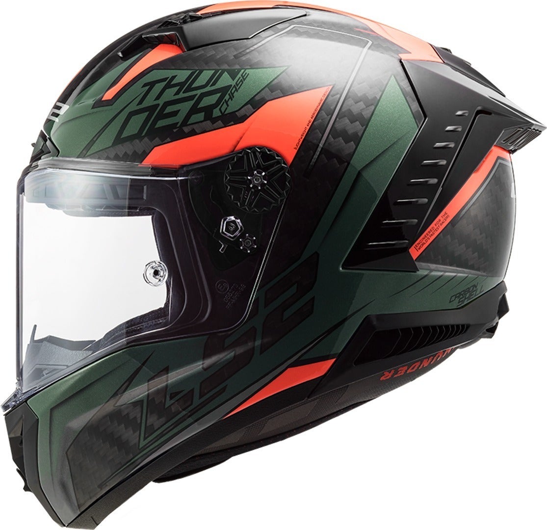 LS2 FF805 Thunder Chase Carbon Casco verde/nero/arancione XL (61/62) Figura 8