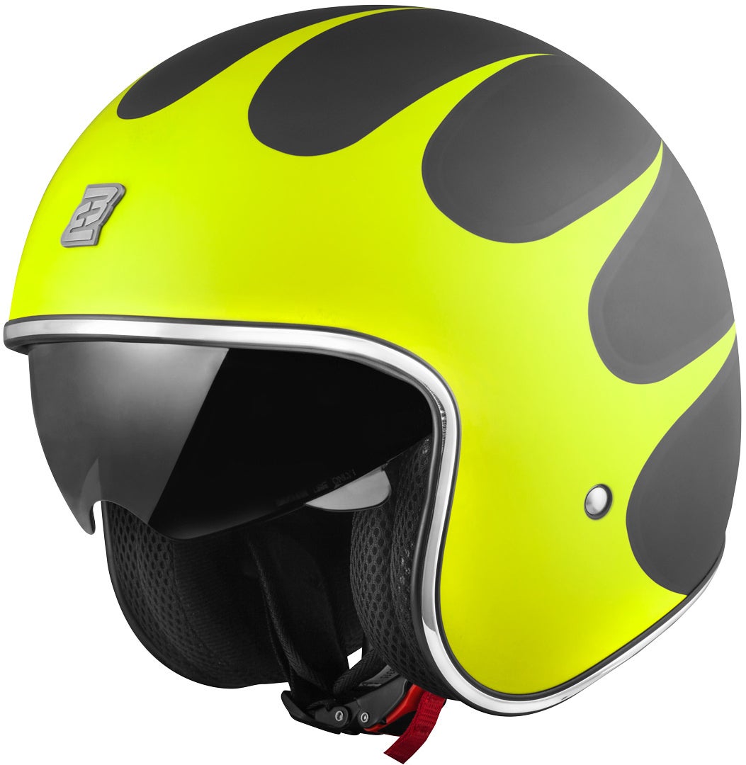 Bogotto Men's Black Matt/Yellow V537 Wogi Jet Helmet