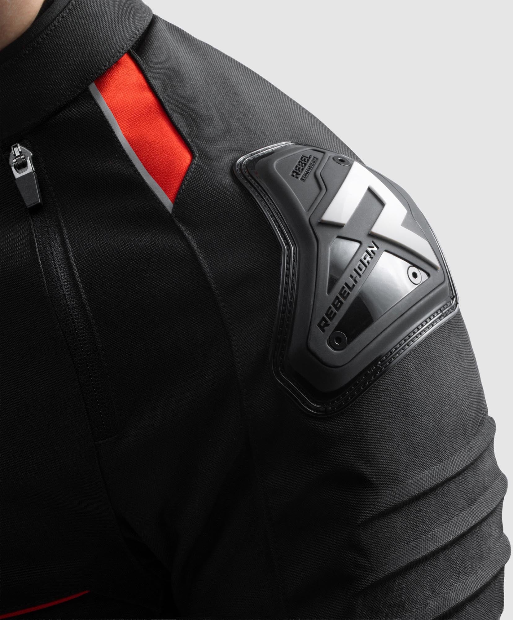 Rebelhorn Vandal 2 waterdichte motorfiets textieljas Zwart/Rood 2XL Figuur 6