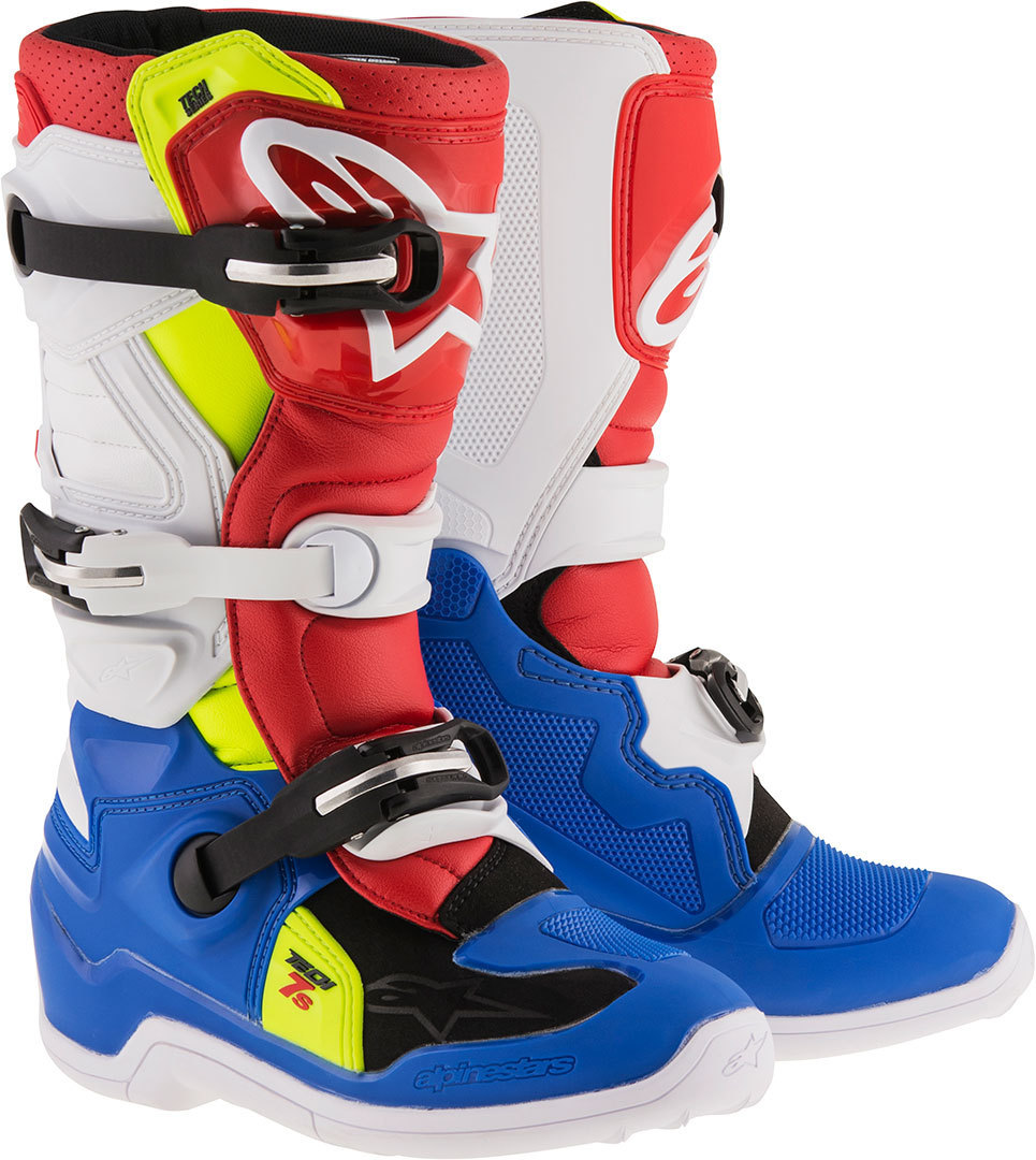 Alpinestars Tech 7S Youth Motocross Boots blue/white/red 38 Figure 1