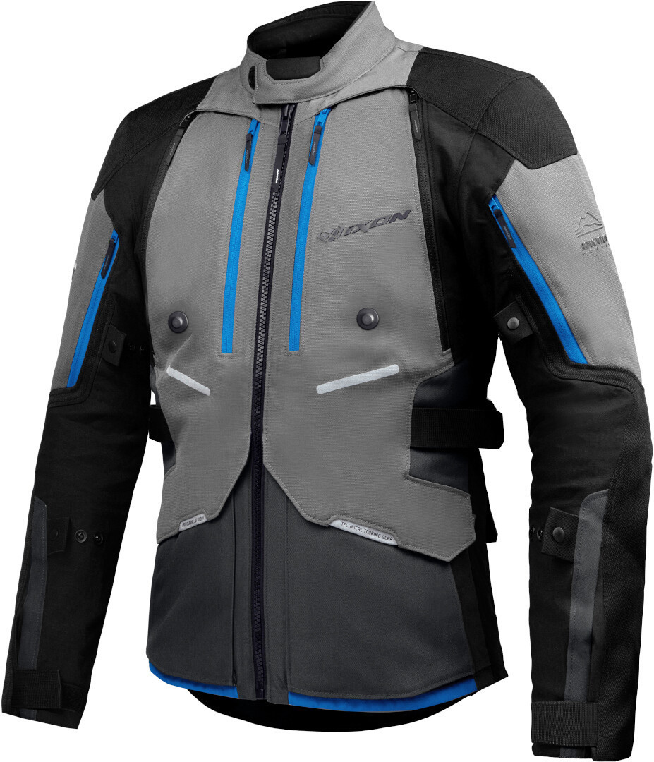 Ixon Vidar Motorcycle Textile Jacket black/grey/blue 4XL Figure 1