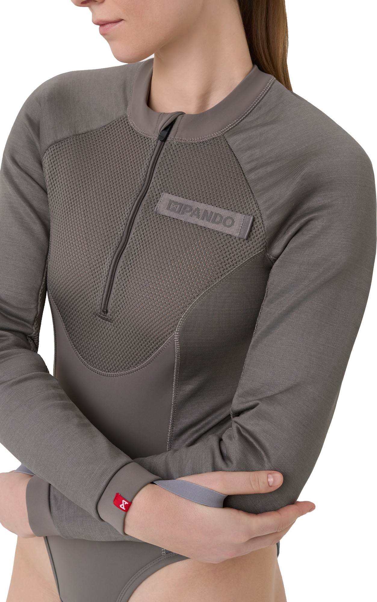 Pando Moto Bia Mesh Ladies Long Sleeve Protector Shirt light grey M Figure 6