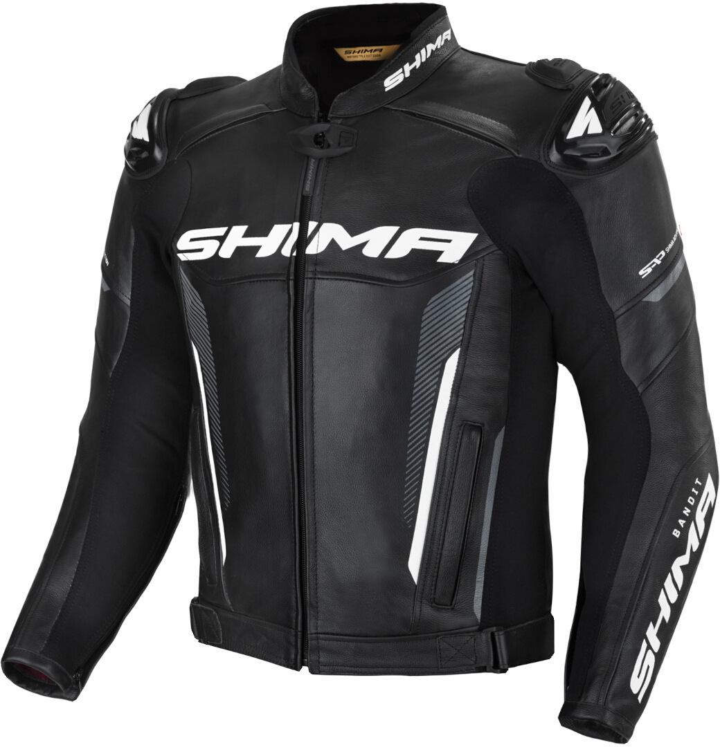 SHIMA Bandit Motorcycle Leather Jacket black/white 48 Figure 1