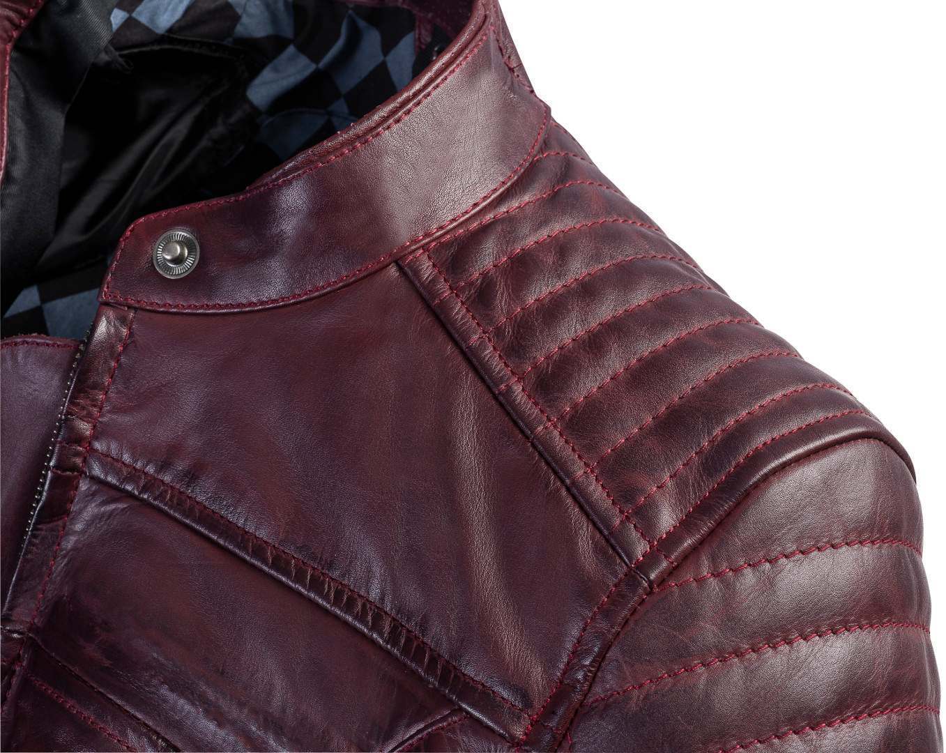 Ixon Spark Veste de moto en cuir de dames Rouge foncé XL Figure 3