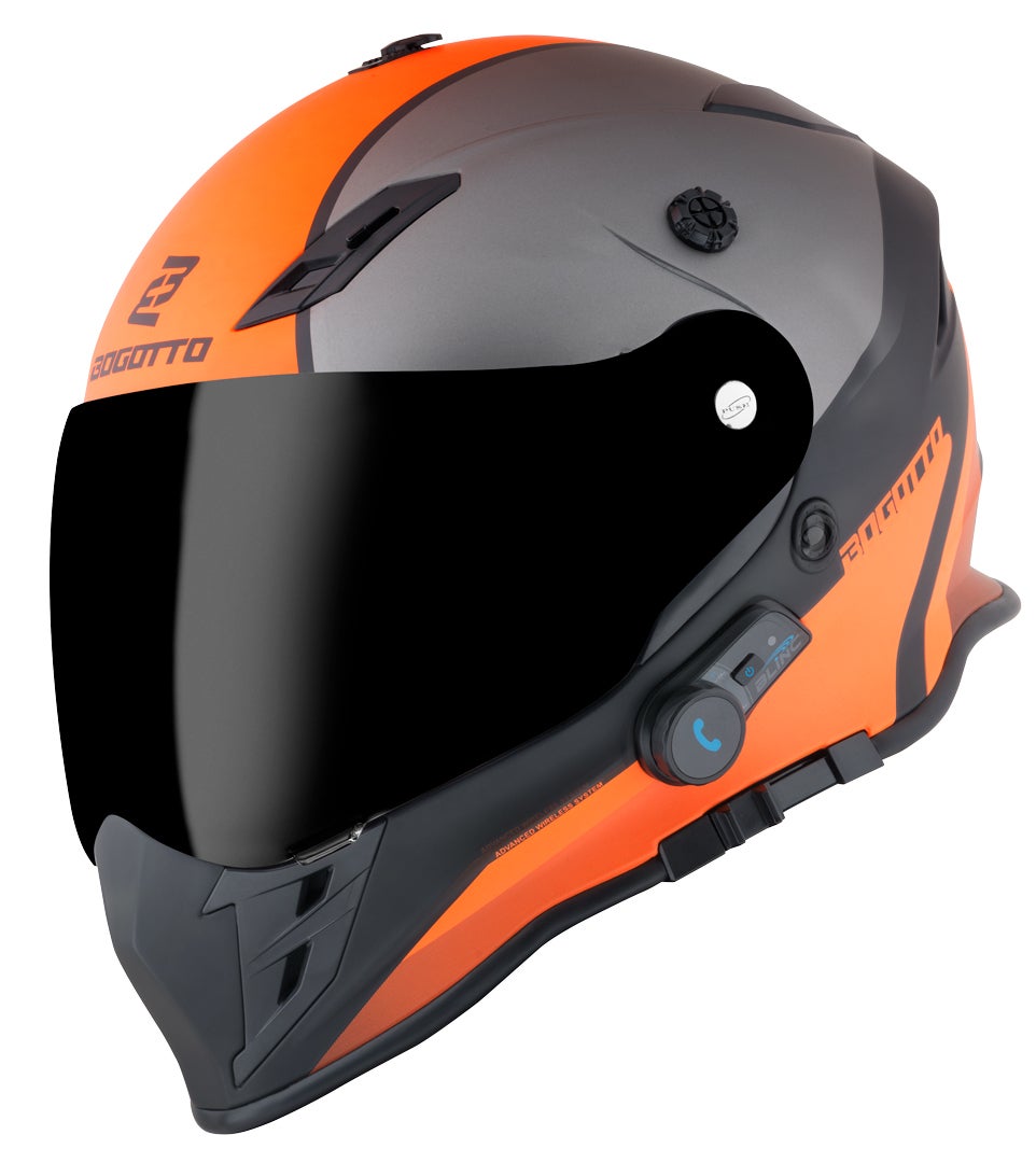 Bogotto H331 BT Tour EVO Bluetooth Enduro hjelm sort mat/grå/orange XL Figur 3