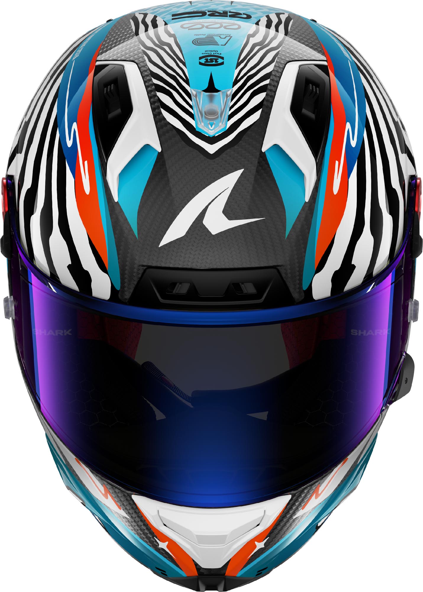 Shark Aeron GP FIM 2 Speed Fancy Carbon Hjälm Kolfiber/Vit/Blå XL (61/62) Figur 3