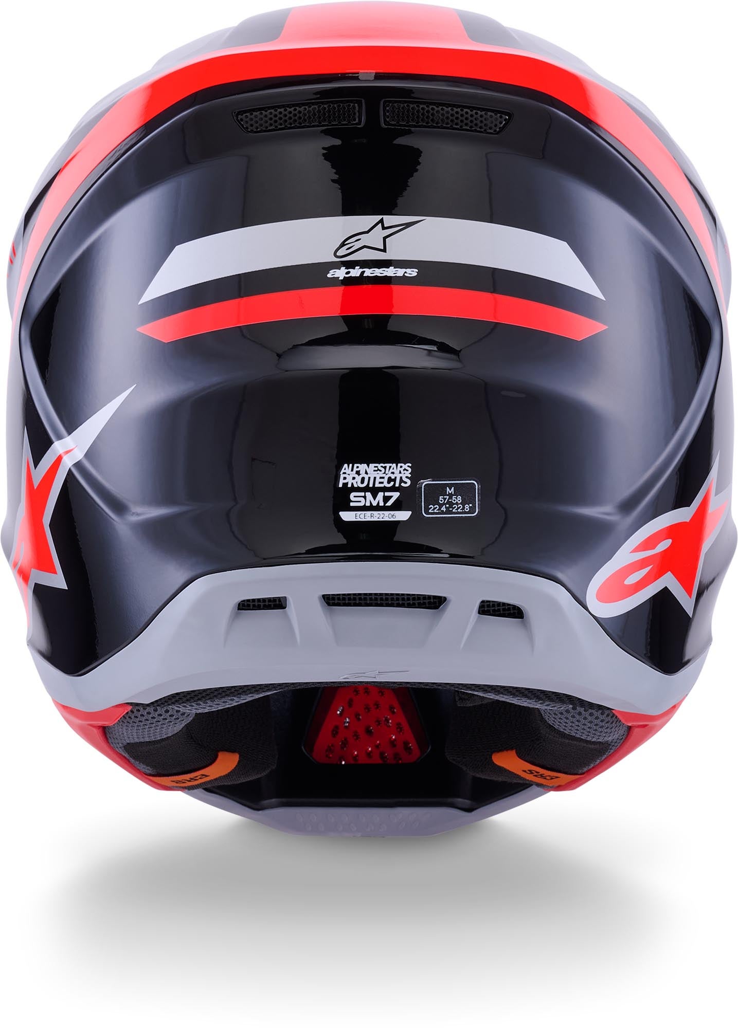 Alpinestars S-M7 Rise Motocross Helm schwarz/silber/rot M (57/58) Abbildung 4