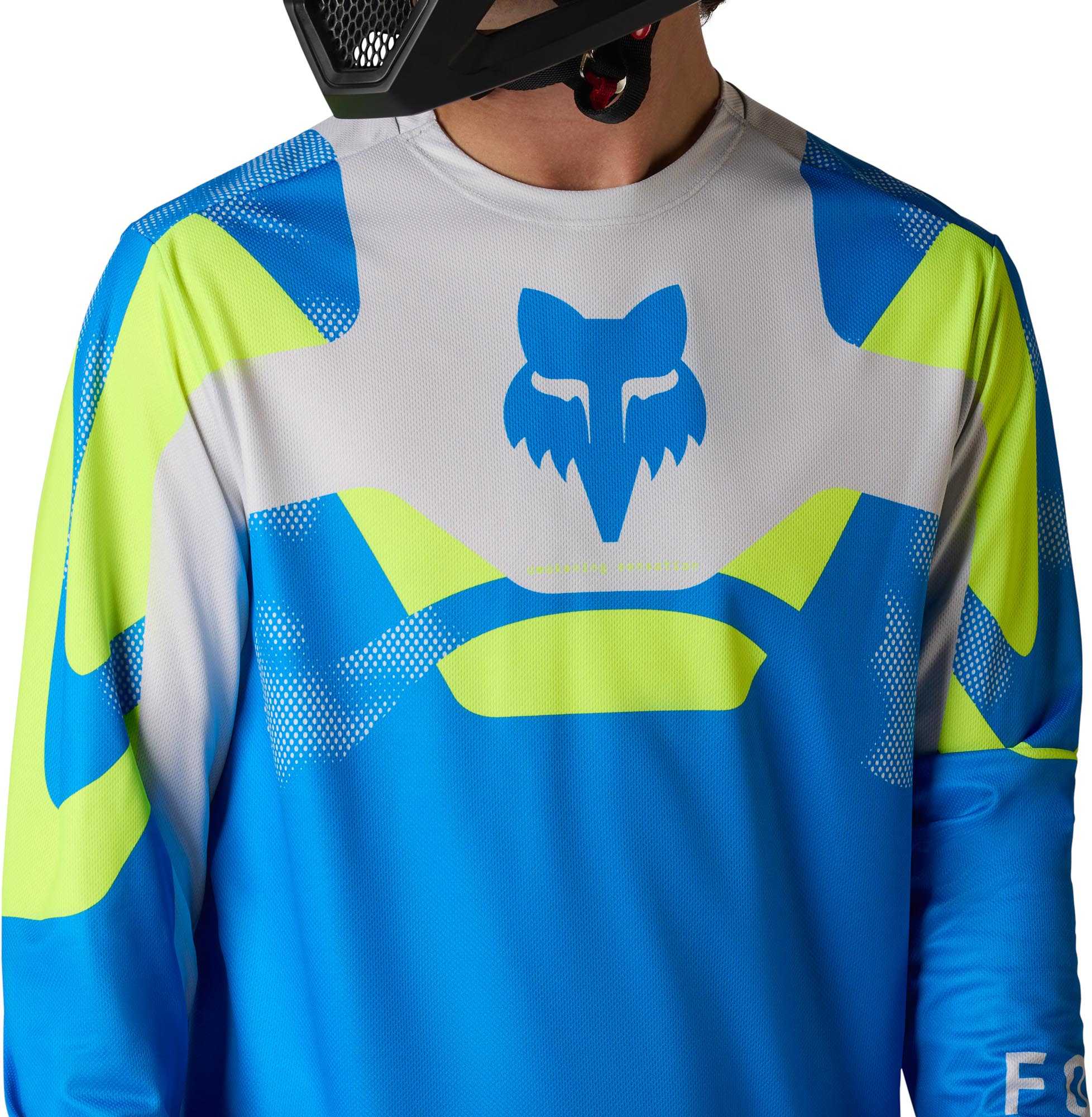 FOX Ranger LS Tactile Camisa de Bicicleta azul/amarelo L Figura 5