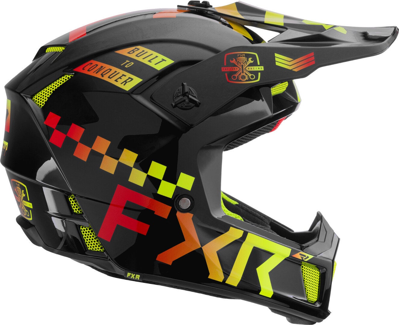 Side view of FXR Clutch Gladiator 2024 Motocross Helmet