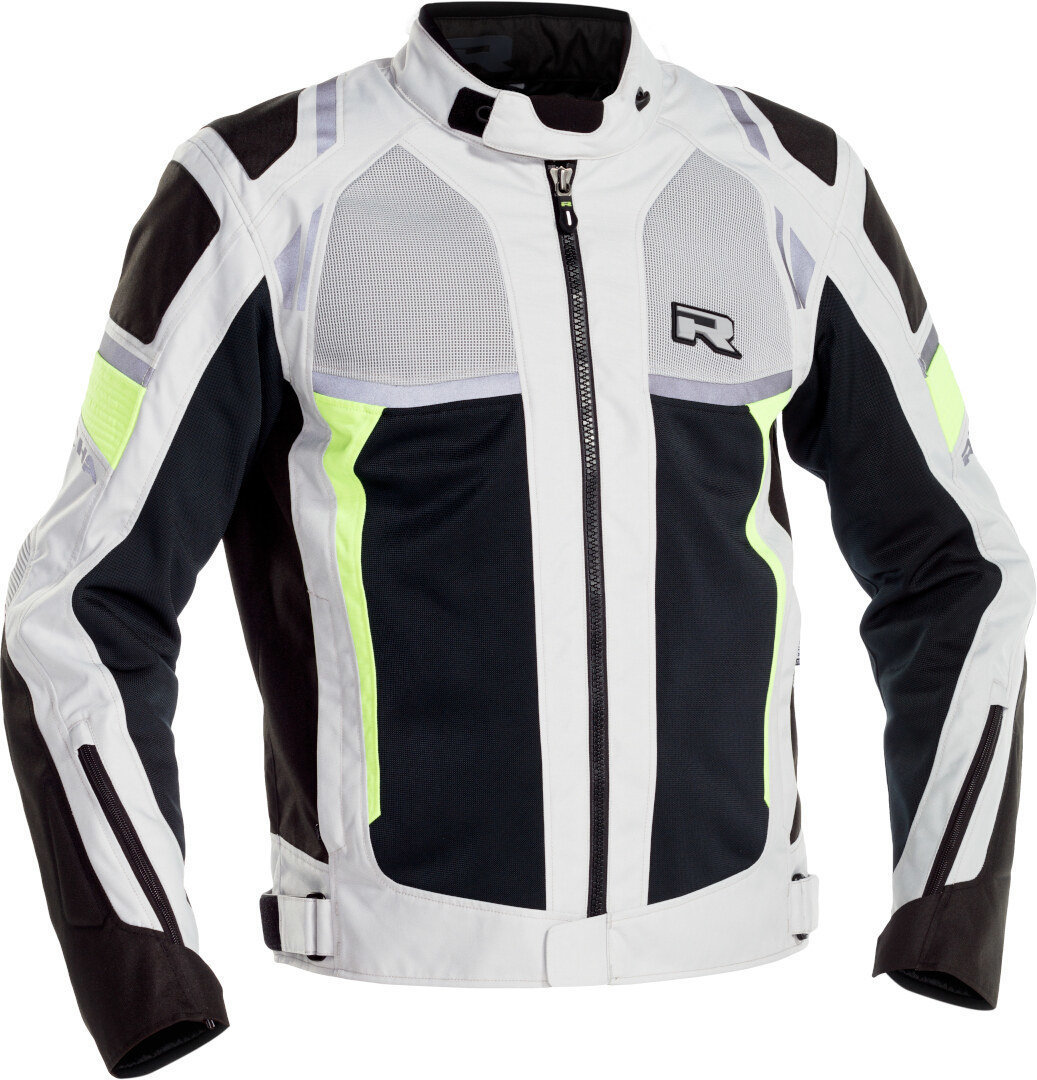 Richa Airstorm waterproof Motorcycle Textile Jacket light grey/black/neon yellow XL Figure 1