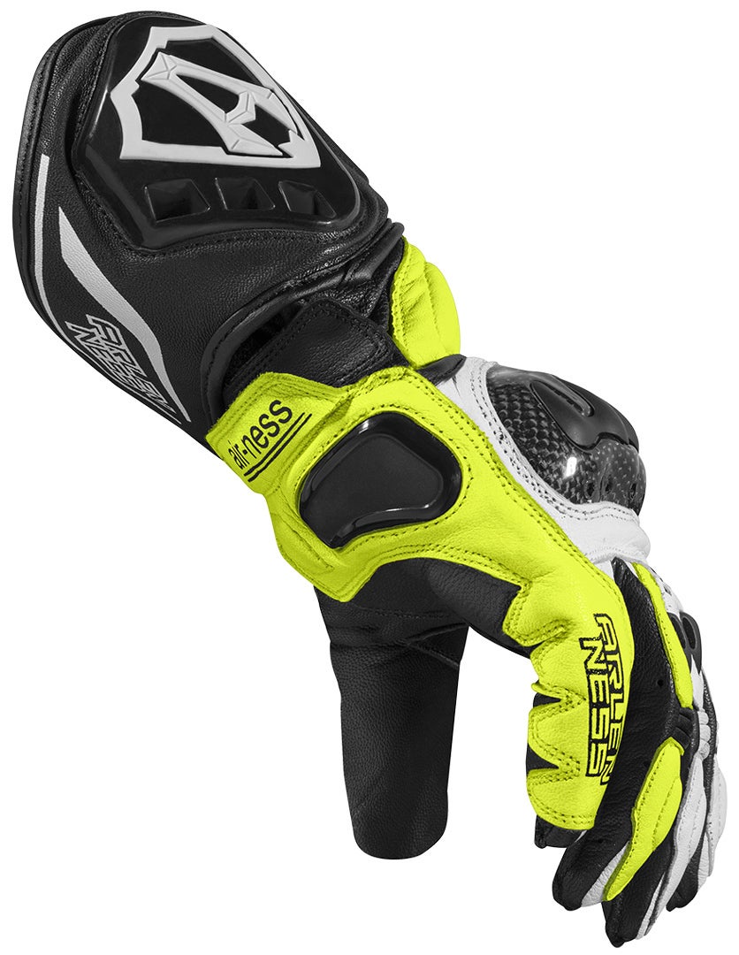 Arlen Ness Sprint Motorcykel handsker sort/hvid/gul M Figur 2