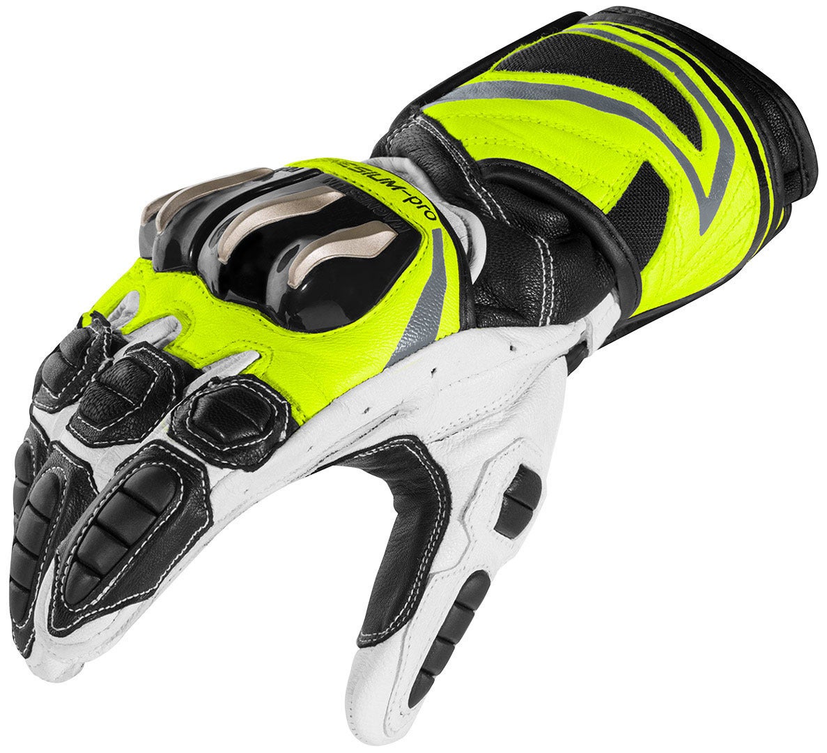 Arlen Ness Yakun Evo Motorcykelhandsker sort/hvid/neongul M Figur 3
