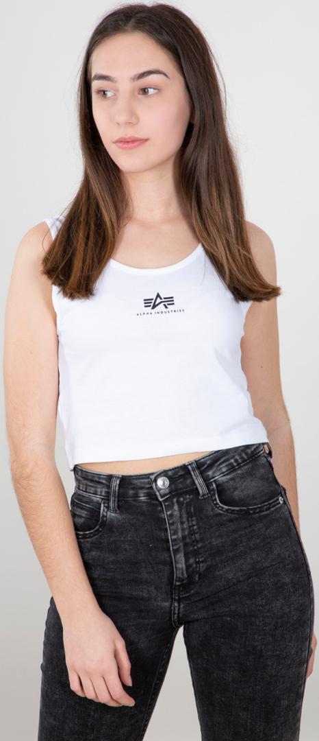 Alpha Industries Basic Crop SL Dames Tank Top Wit XL Figuur 5