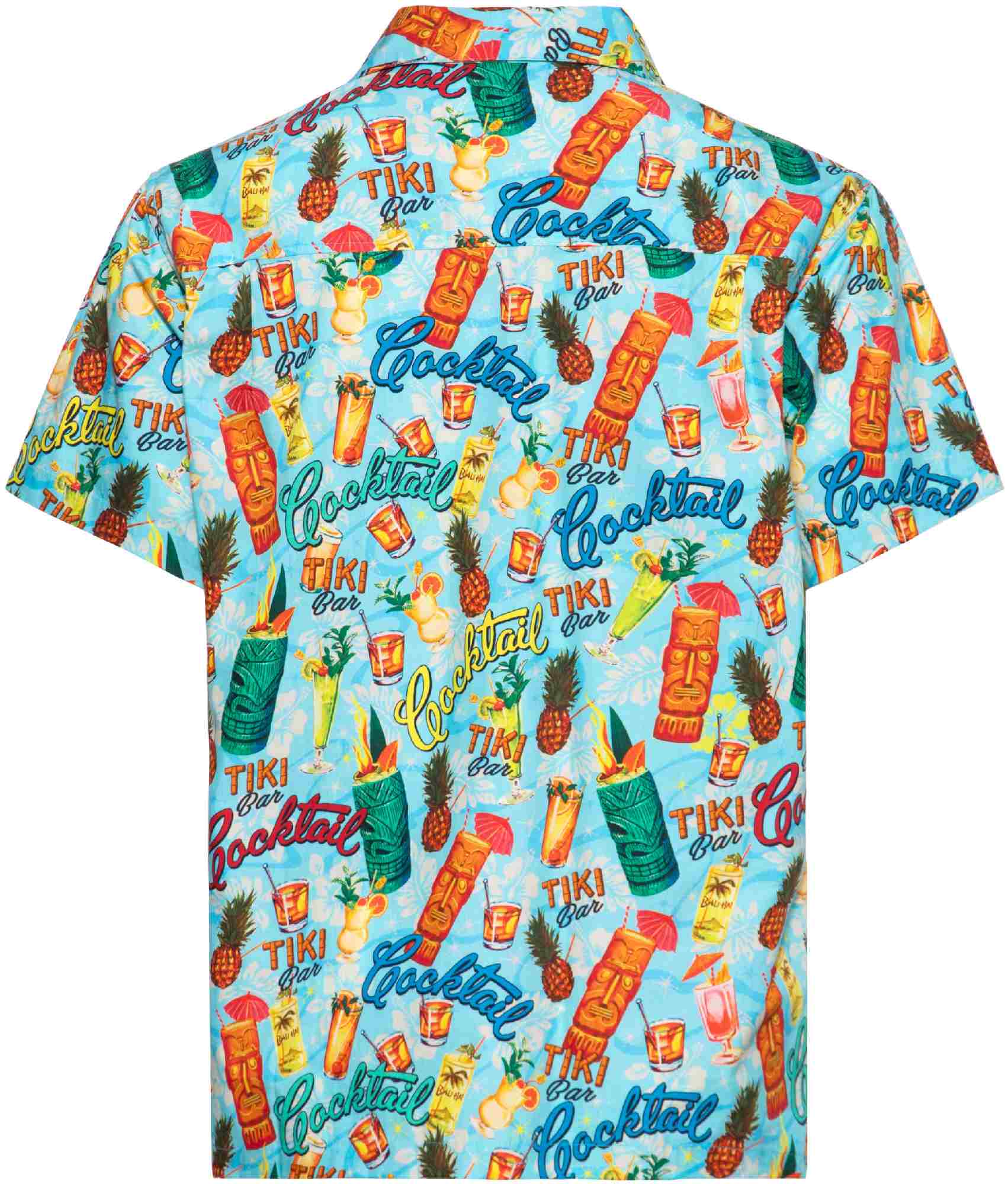King Kerosin Tiki Cocktails Camicia a maniche corte blu/multi XXL Figura 2