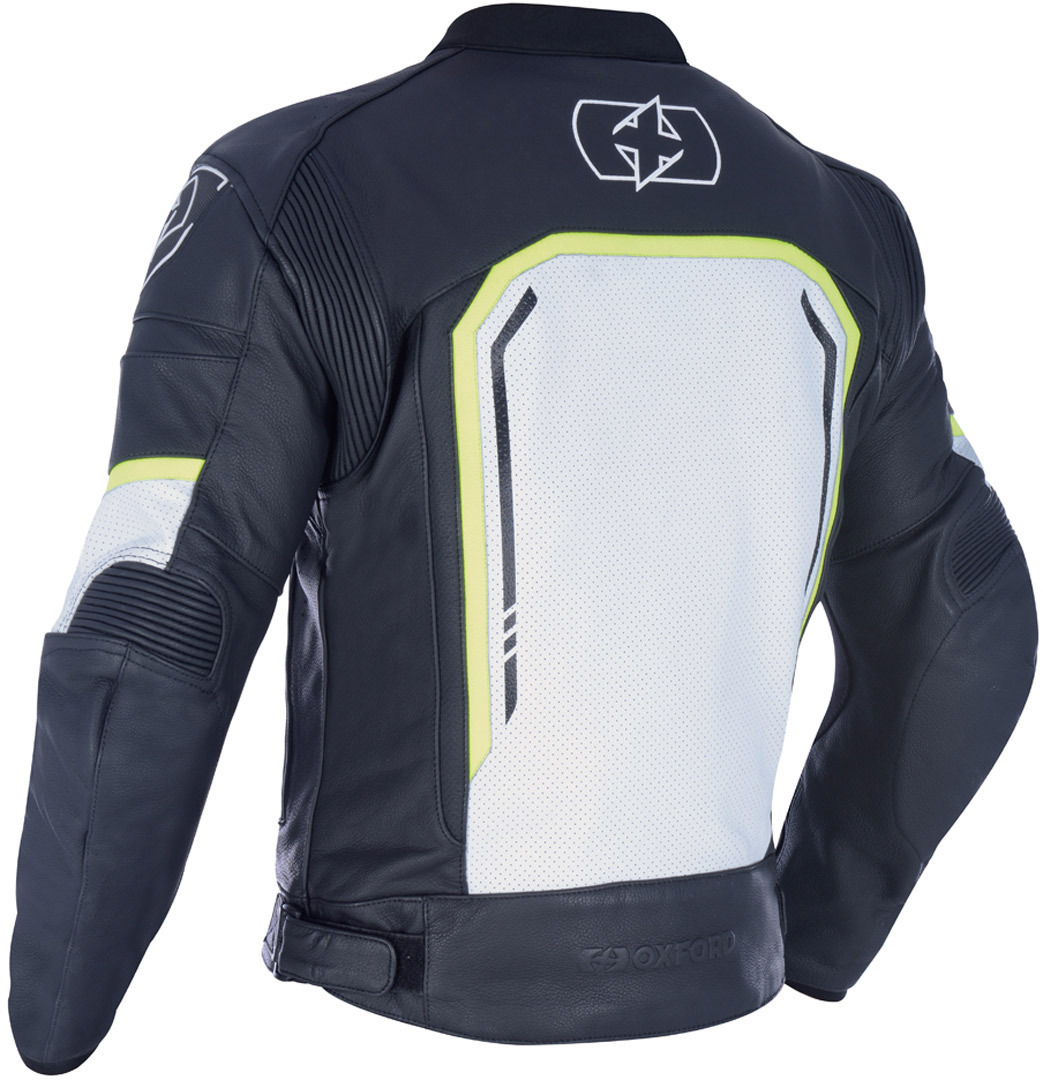 Oxford Strada Motorrad Lederjacke schwarz/weiß S Abbildung 2