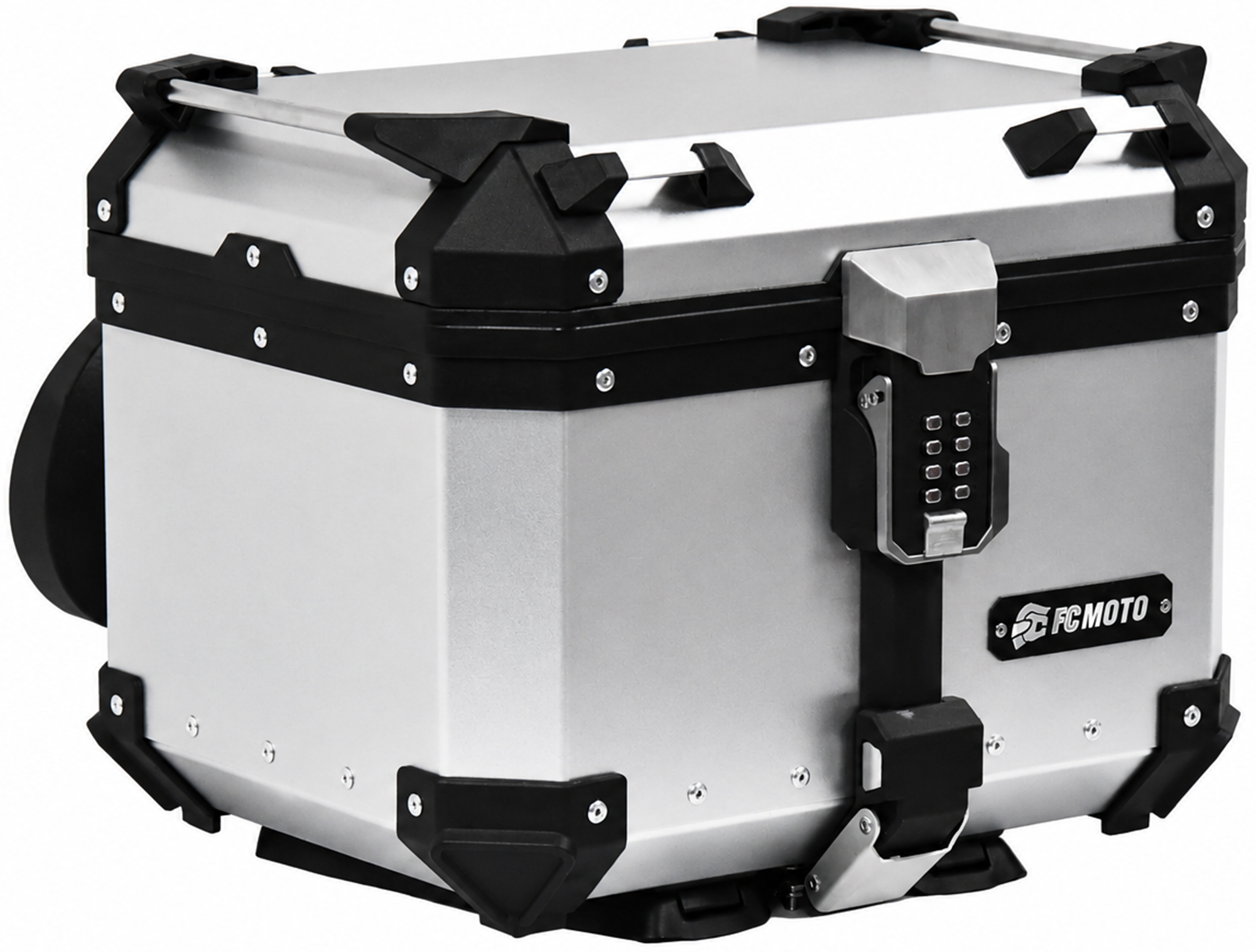 FC-Moto Terreno X PRO Keyless Alu Topcase with adjustable backrest Silver 45 Ltr. Figure 3