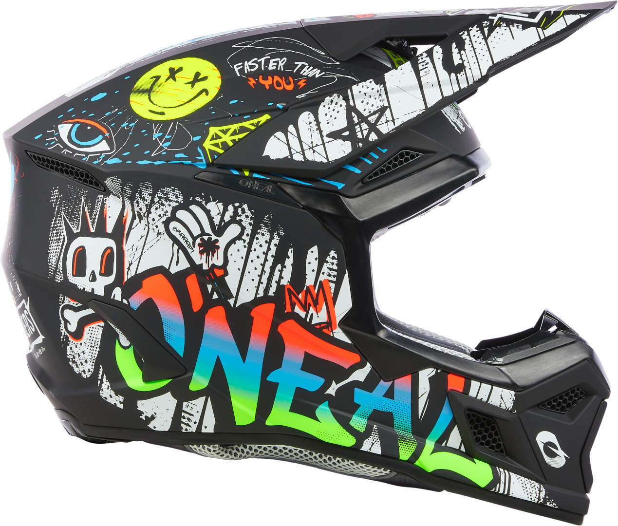 Oneal 3SRS Rancid bunter Kinder Motocross Helm Y/XL (54/55) Abbildung 4