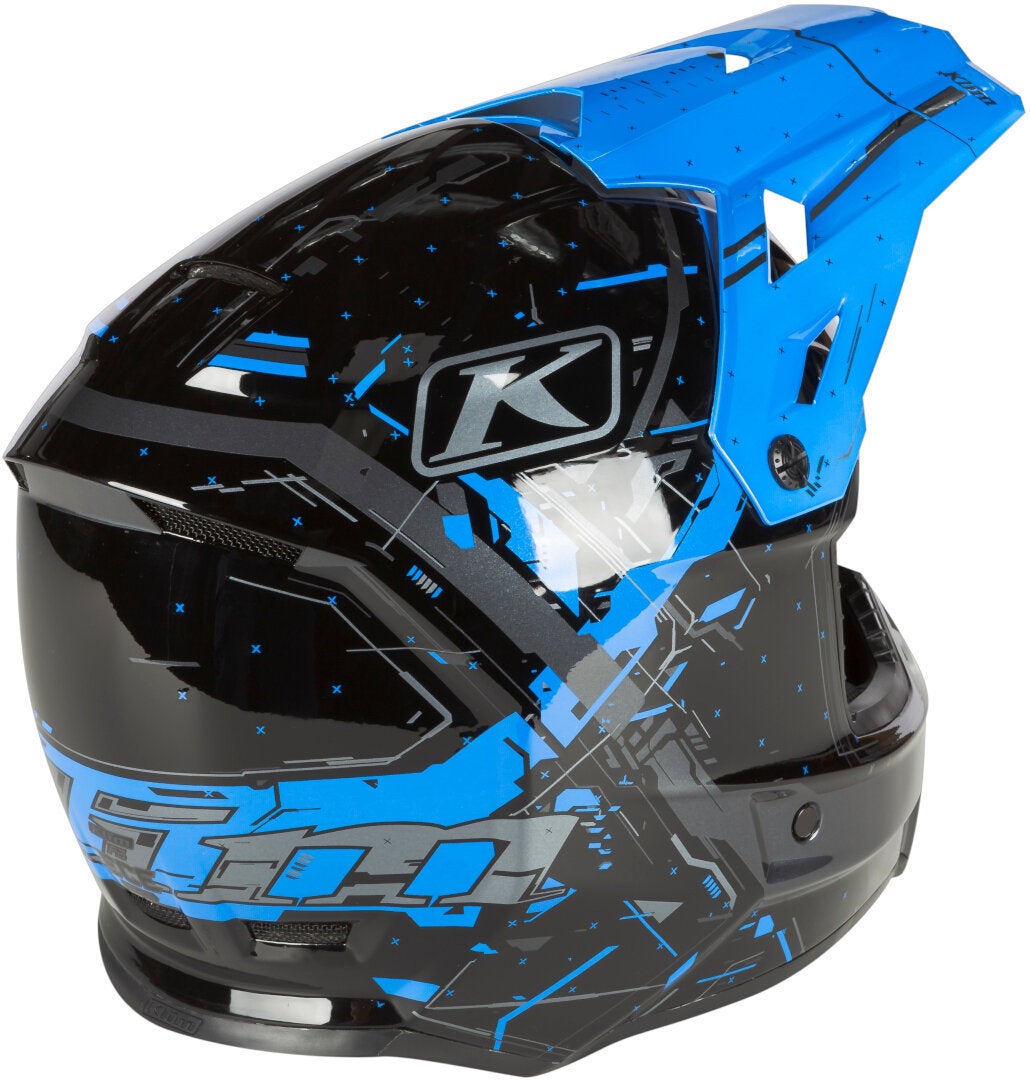 Klim F3 Recoil Motokrosová přilba černá/modrá XL (60/61) Obrázek 8