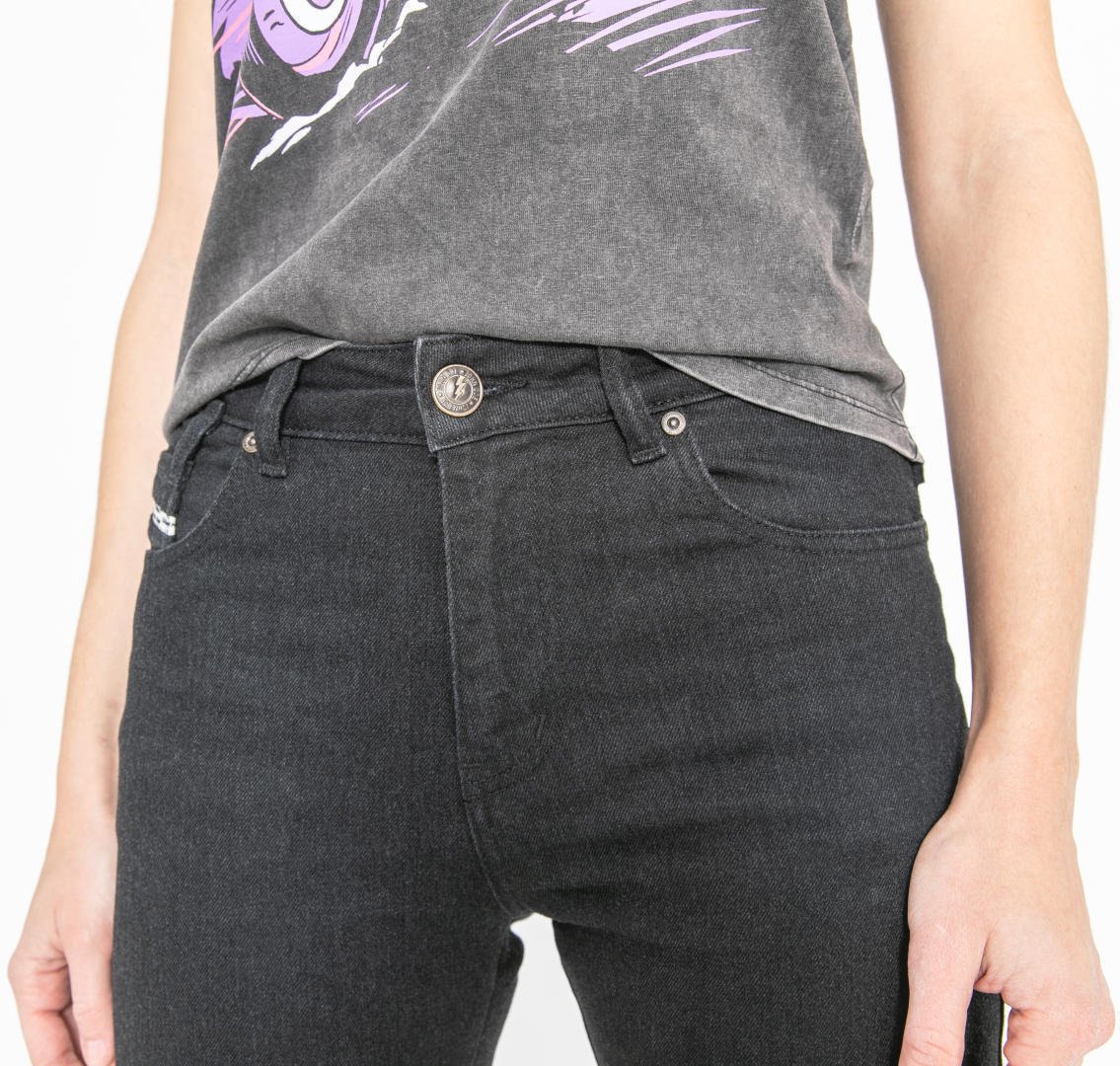 John Doe Jane High Mono XTM Dame Motorcykel Jeans Sort 33/30 Figur 18