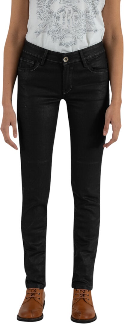 Rokker RT Mid Waist Slim Dame Motorcykel Jeans Sort 34/32 Figur 3